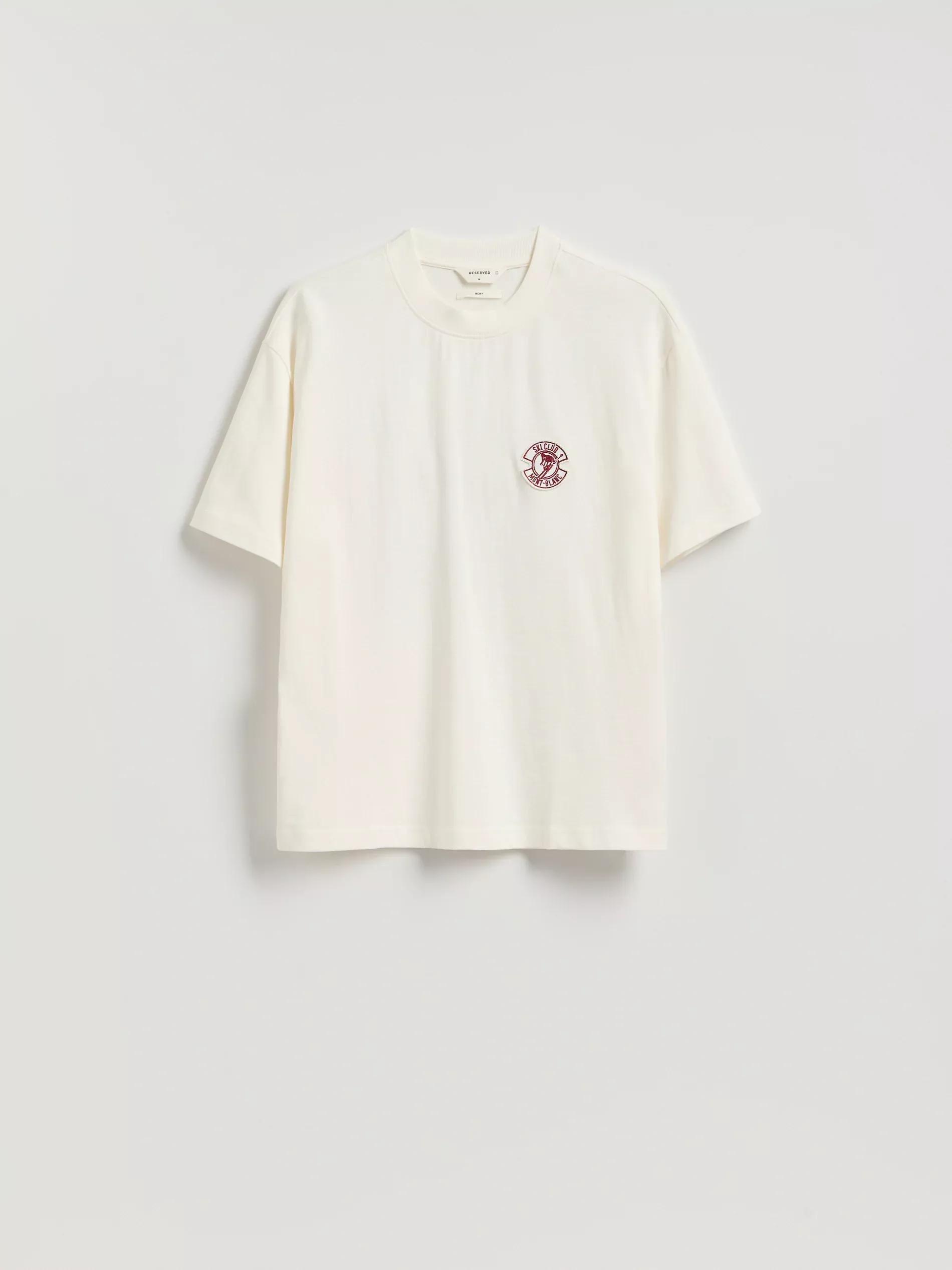 Cream Boxy Cut T-Shirt With Back Print, Ivory, large image number 4