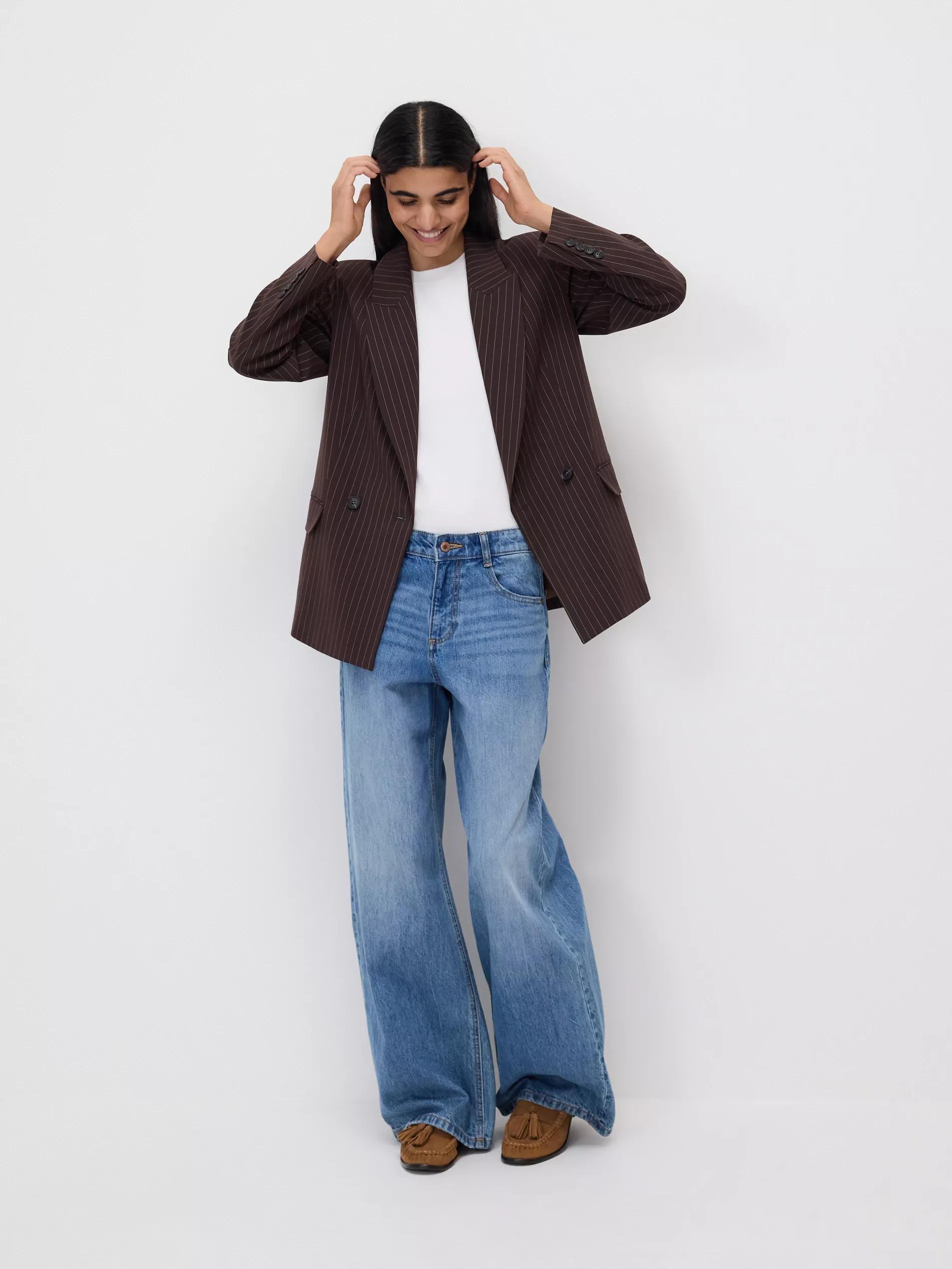 Brown Double-Breasted Jacket, 7401_89P, large image number 1