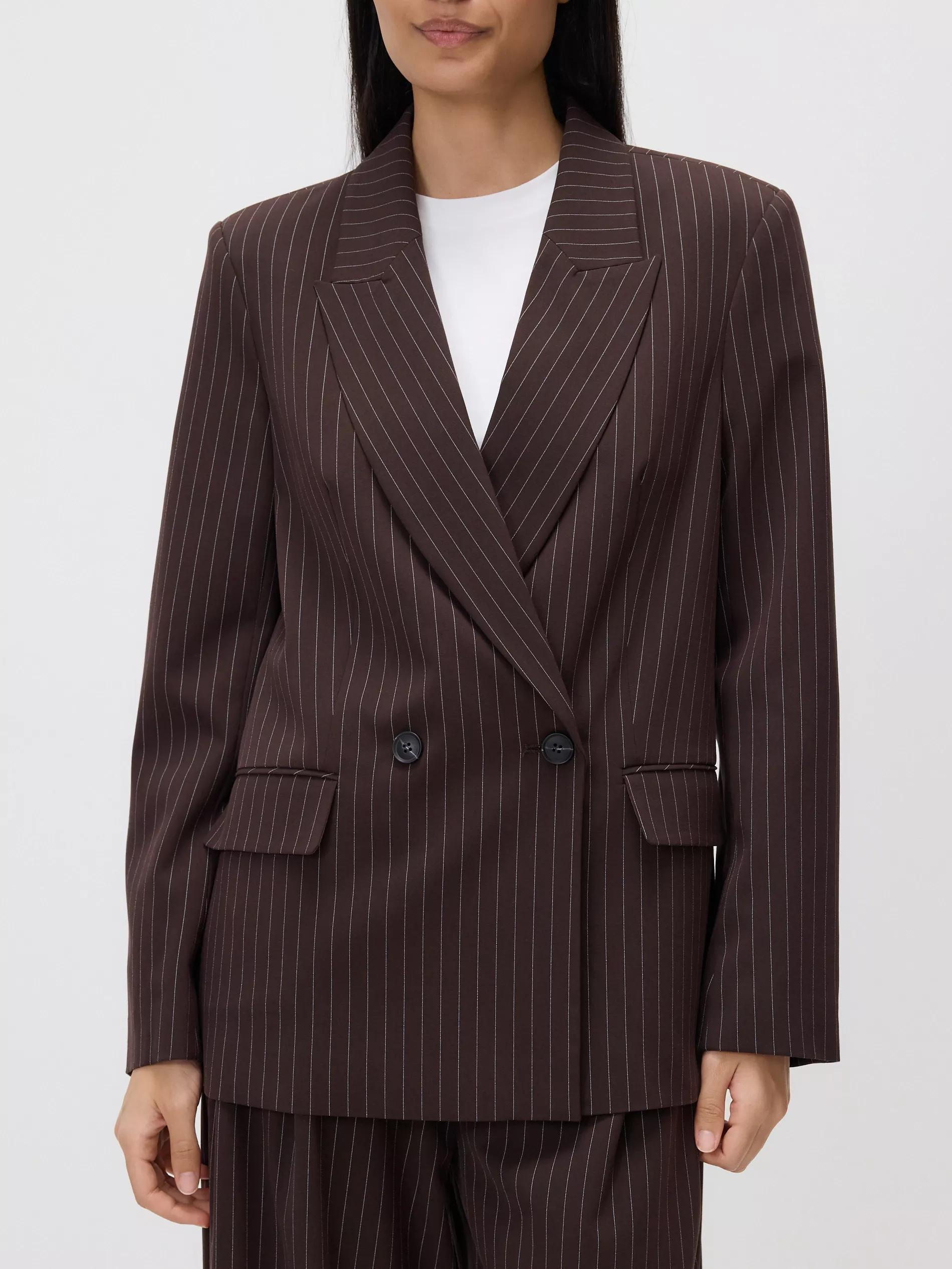 Brown Double-Breasted Jacket, 7401_89P, large image number 2