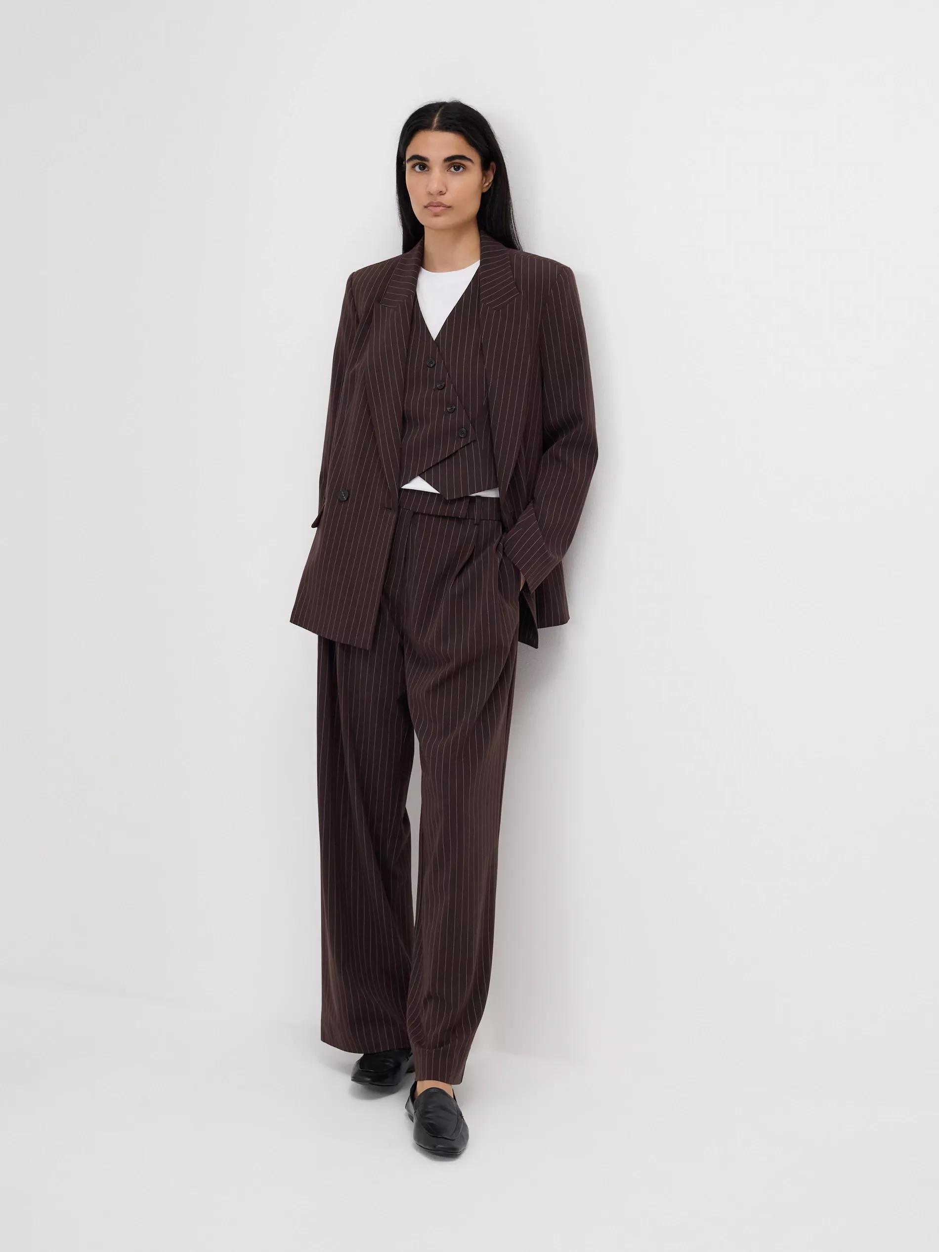 Brown Double-Breasted Jacket, 7401_89P, large image number 4