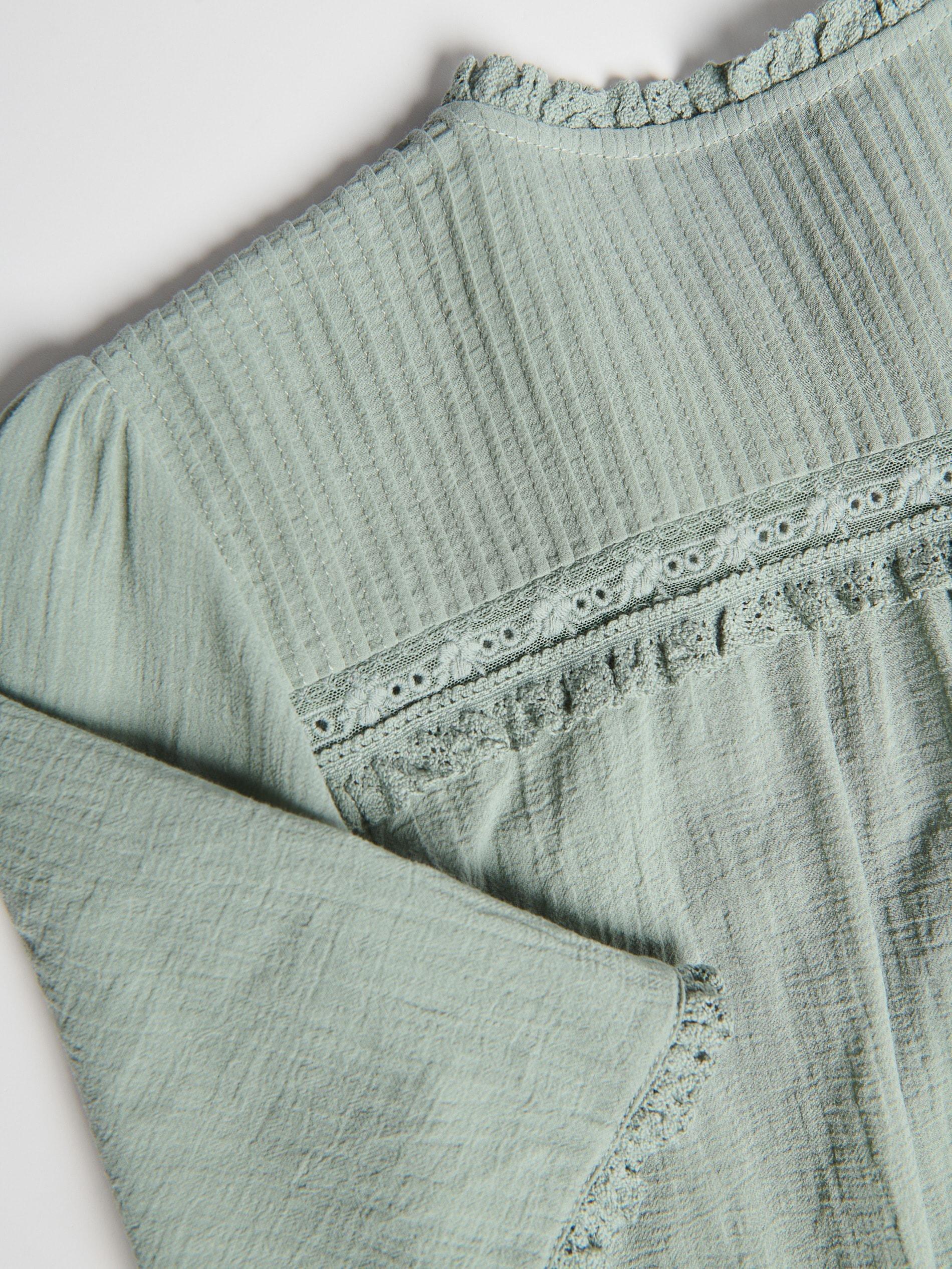 Green Blouse With Tie Details, Green, large image number 5