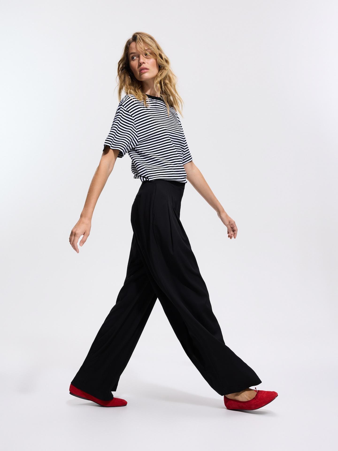 Viscose rich trousers, Black, medium