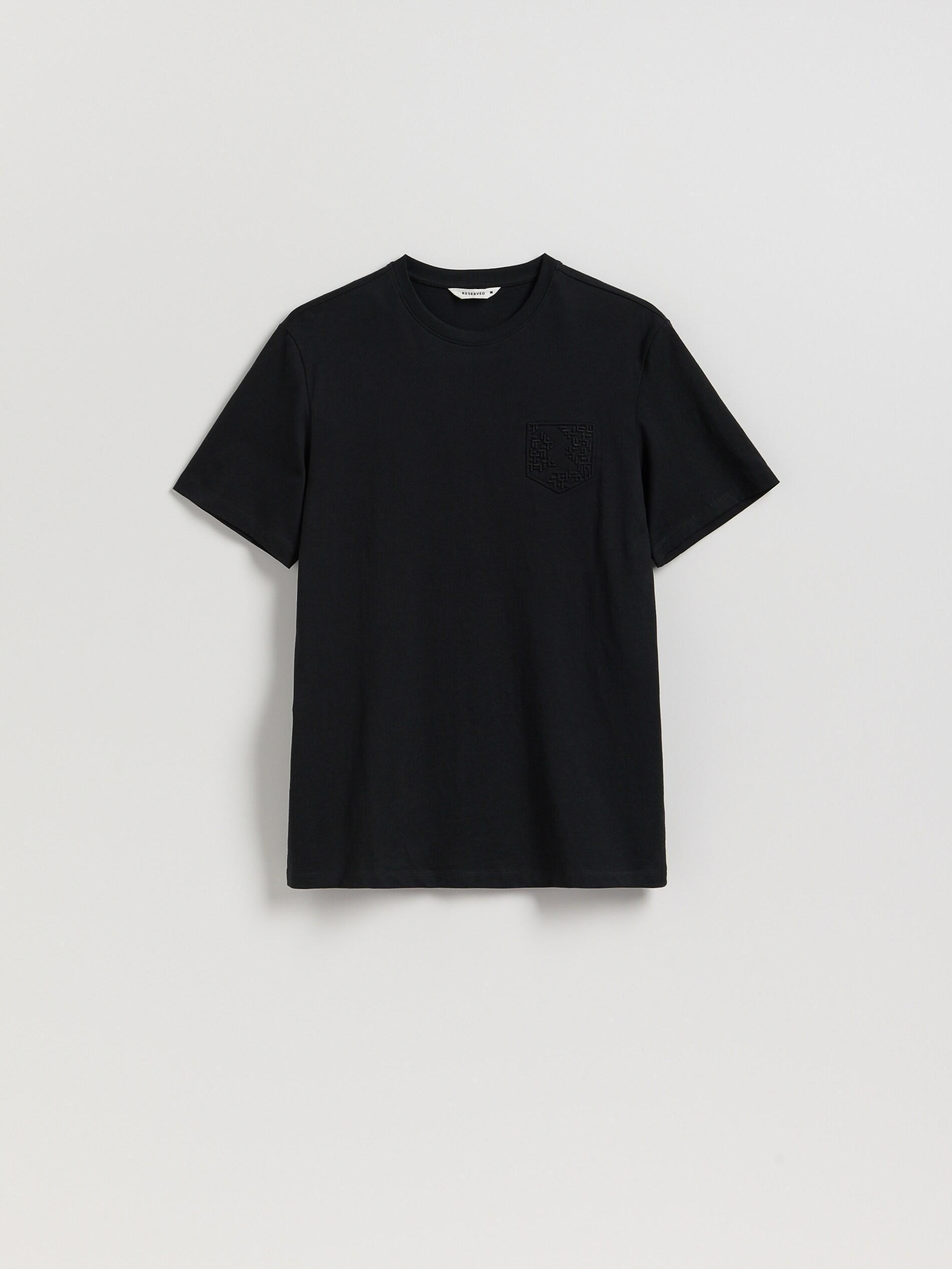 Black Regular Fit T-Shirt With Applique, Black, large image number 4