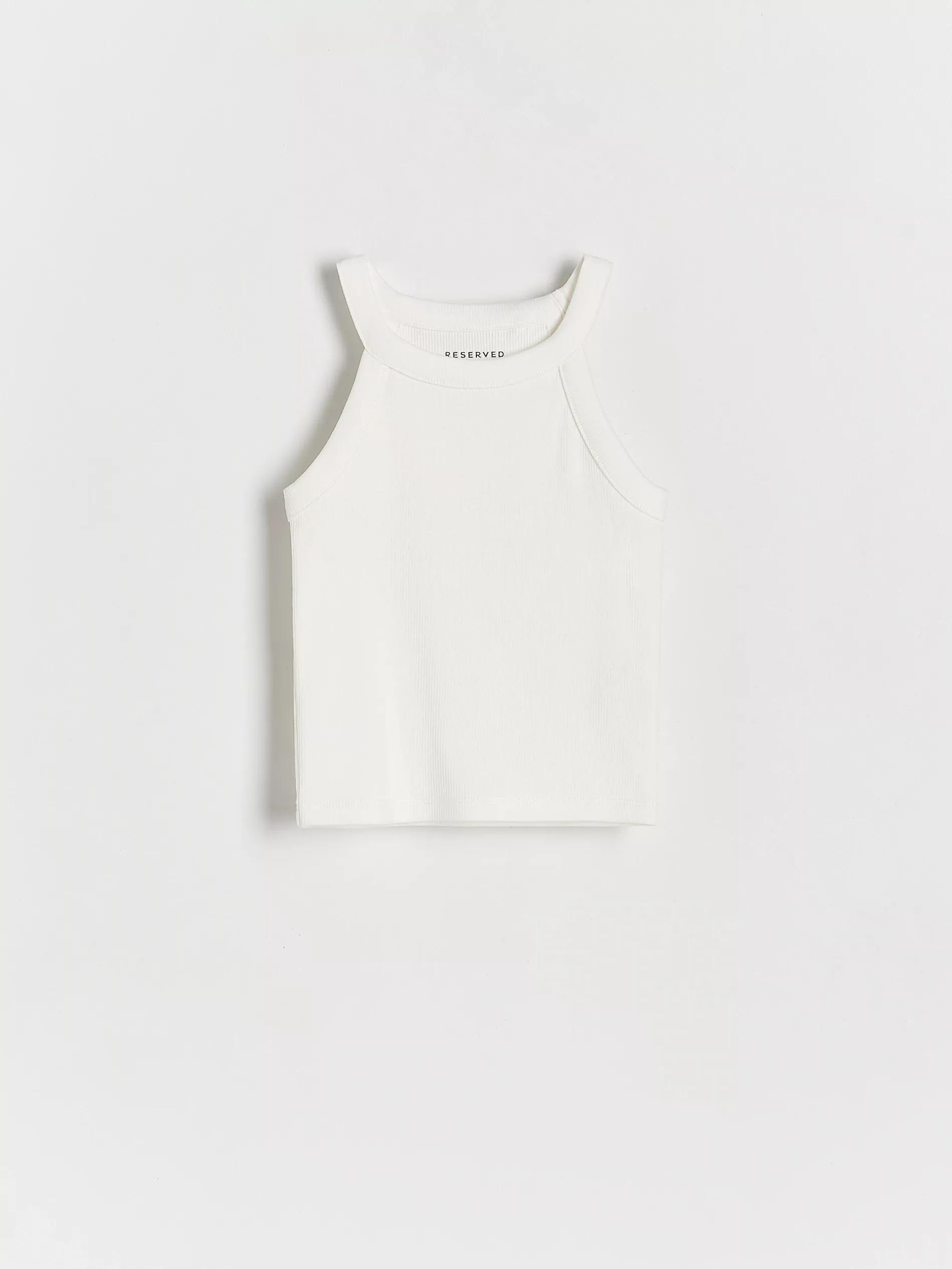 White Round Neck Tank Top, , large image number 0