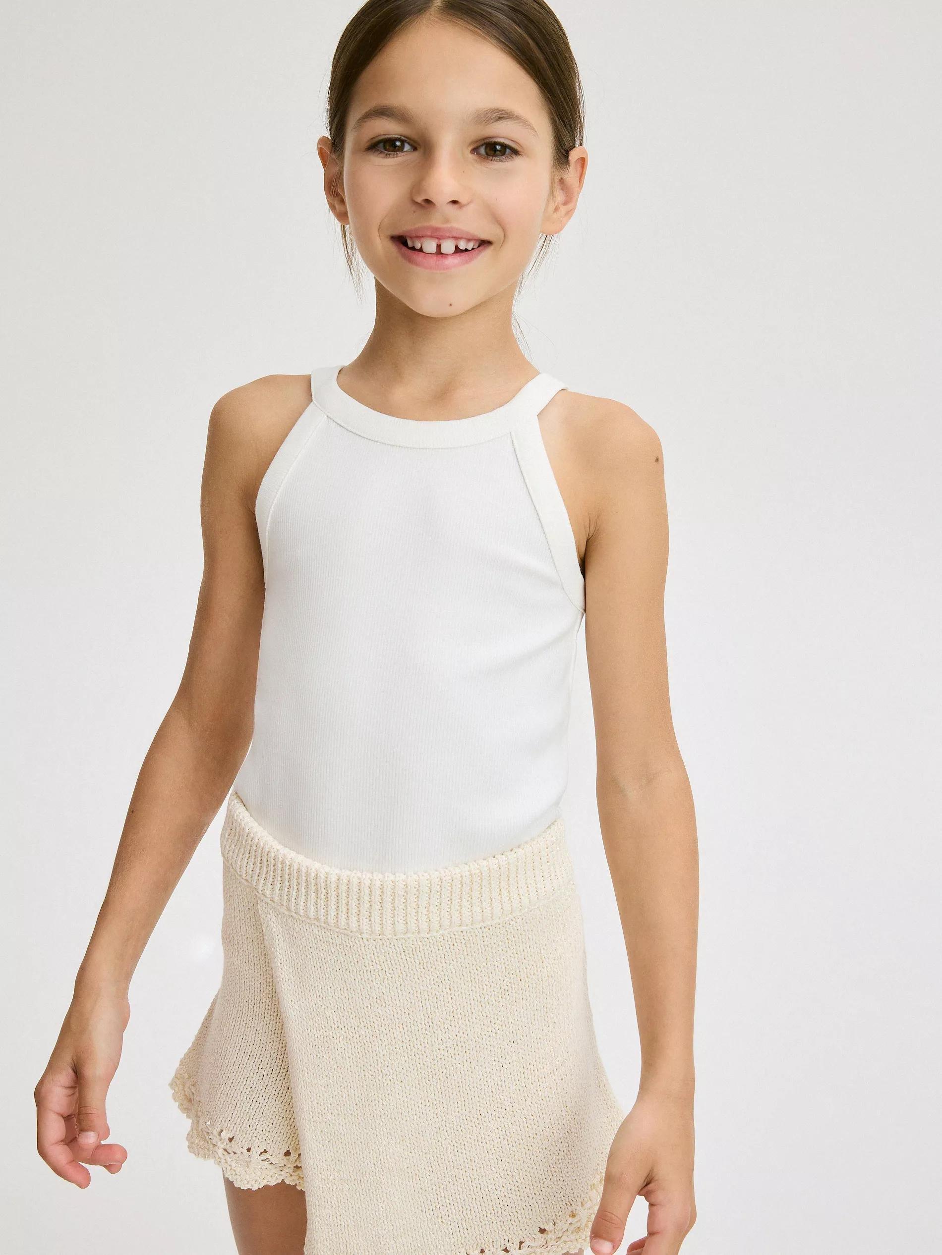 White Round Neck Tank Top, , large image number 4