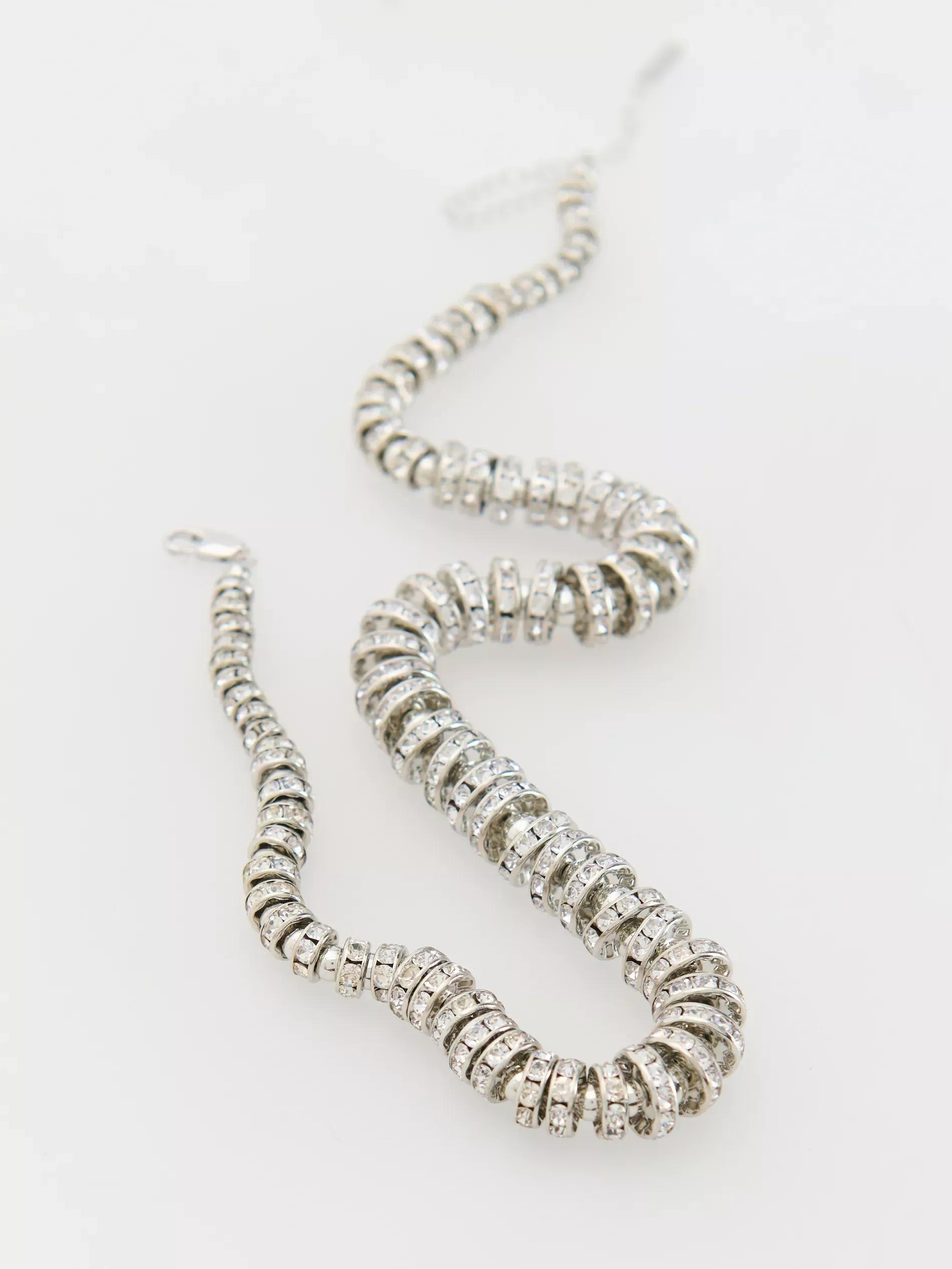 Silver Necklace With Cubic Zirconia, Silver, large image number 2