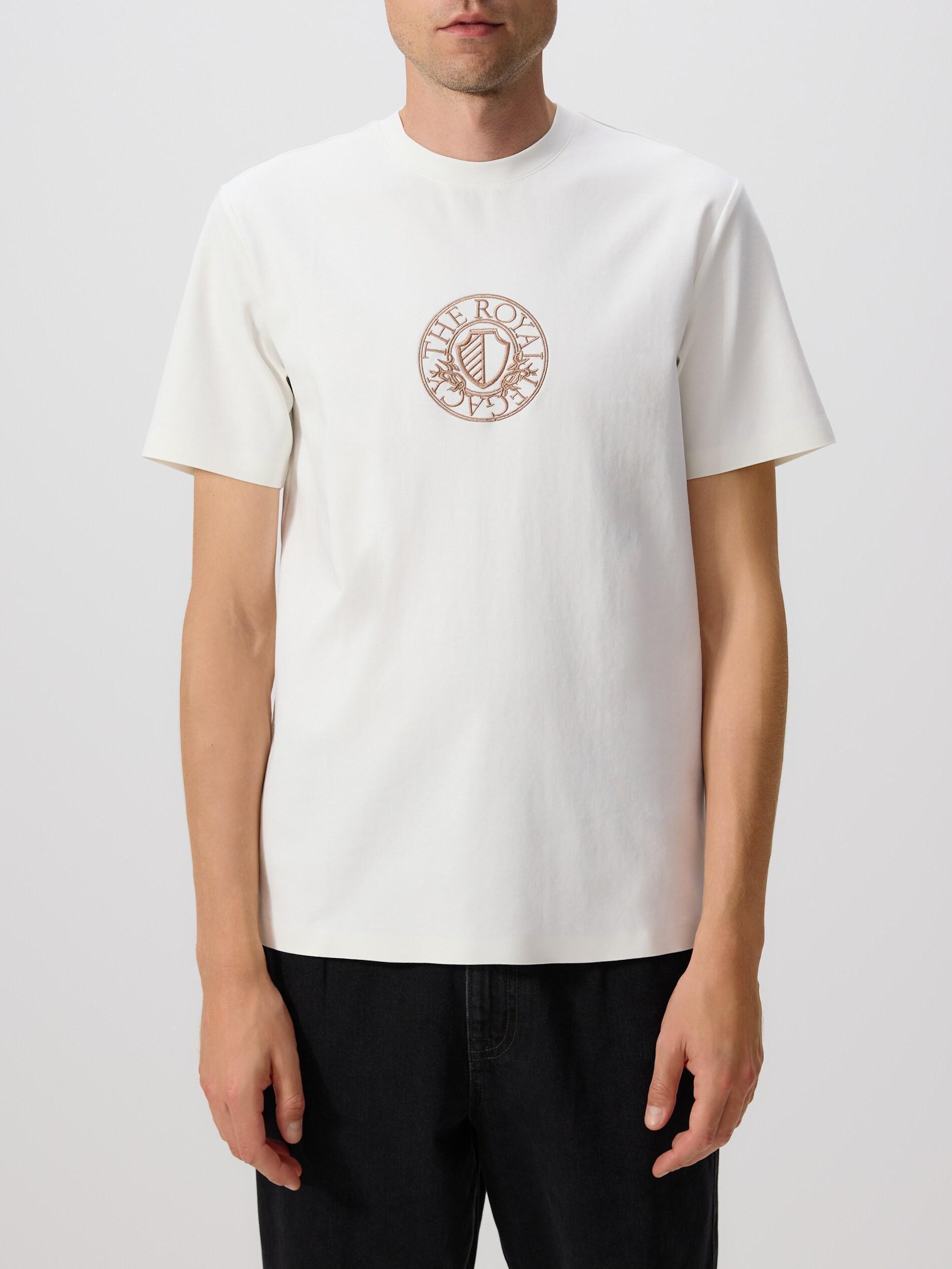 Cream Regular Fit Mercerised Cotton Rich T-Shirt, Ivory, large image number 0