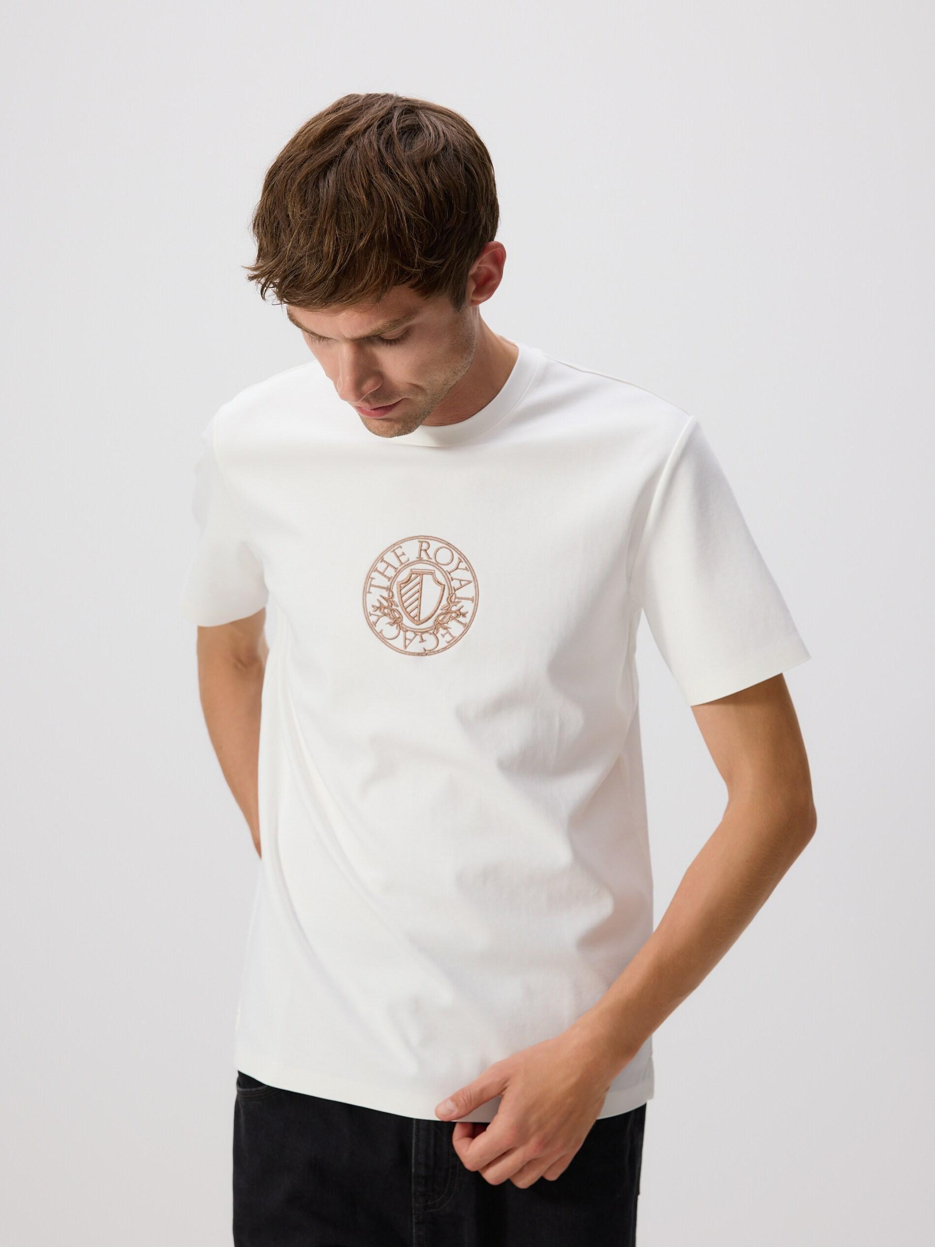 Cream Regular Fit Mercerised Cotton Rich T-Shirt, Ivory, large image number 2