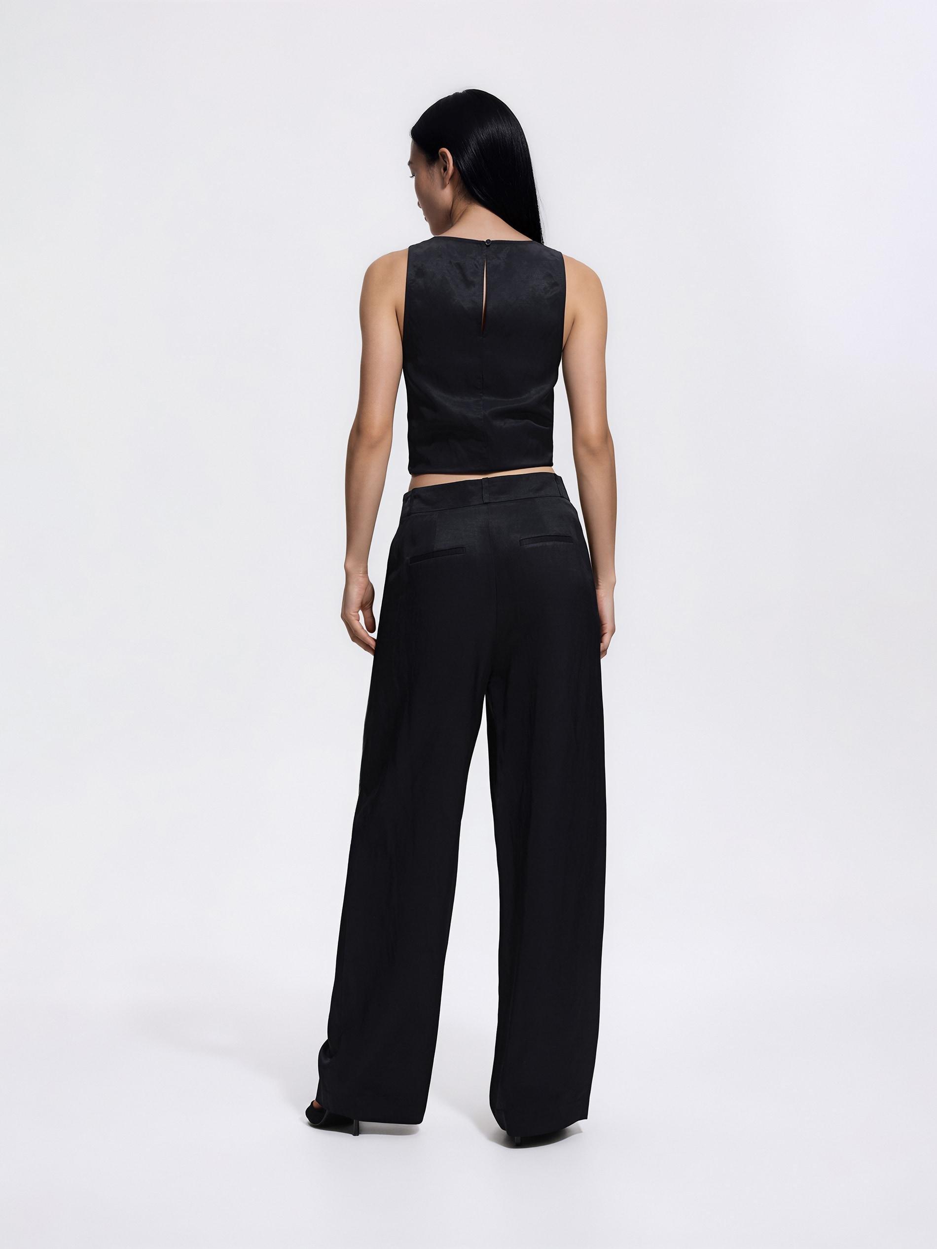 بنطال غني بالفيسكوز أسود, Black, large image number 2
