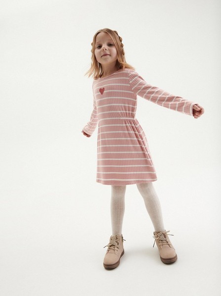 Reserved - Pink Striped Dress, Kids Girls