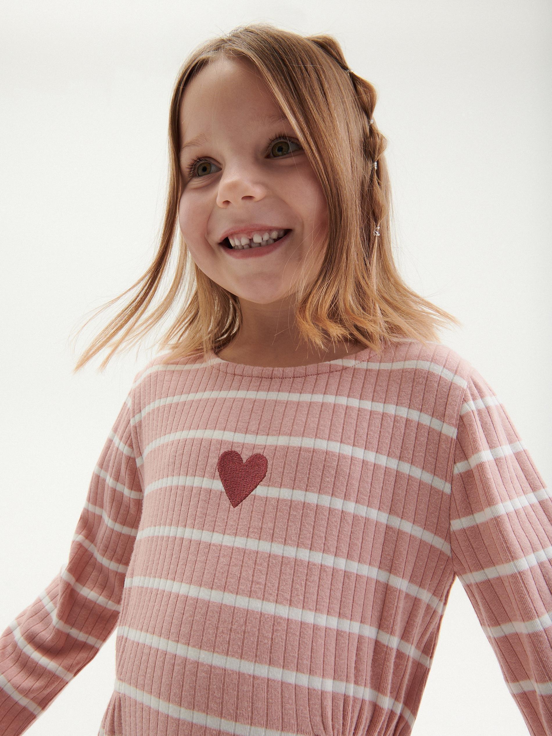 Pink Striped Dress, Kids Girls, , large image number 1