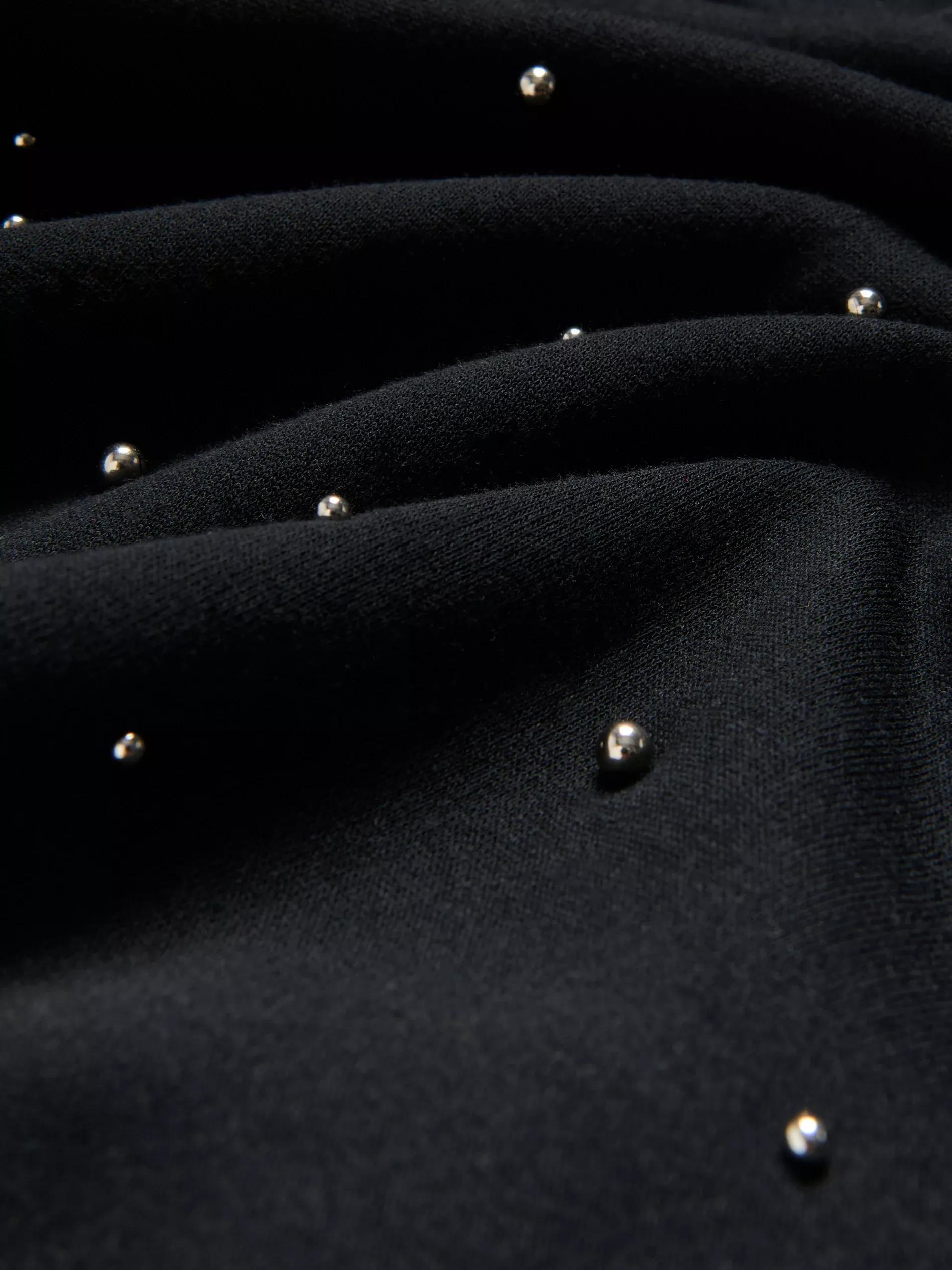 Black Blouse With Applique, Kids Girls, Black, large image number 3