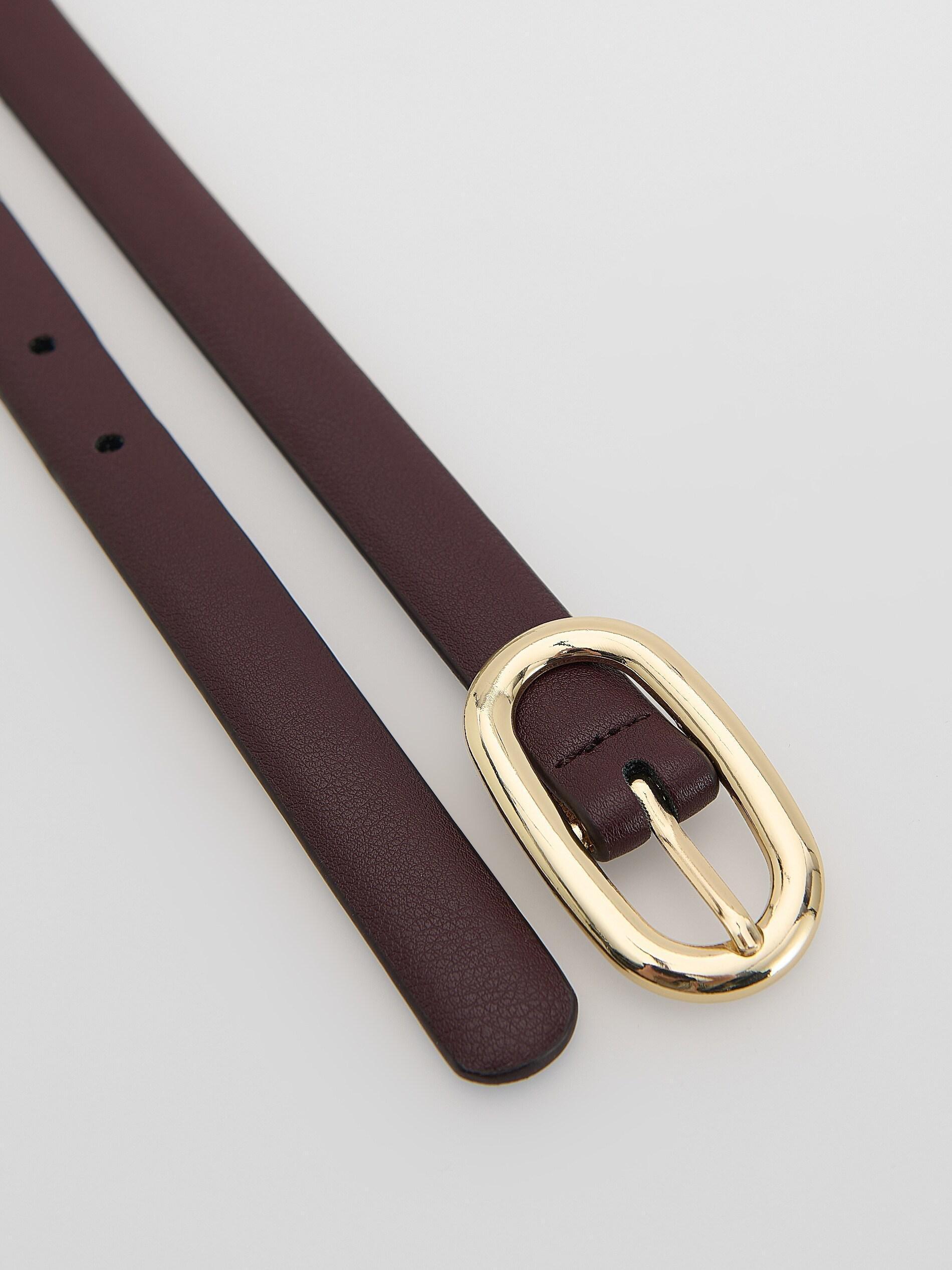 Maroon Buckle Belt, Burgundy, large image number 1