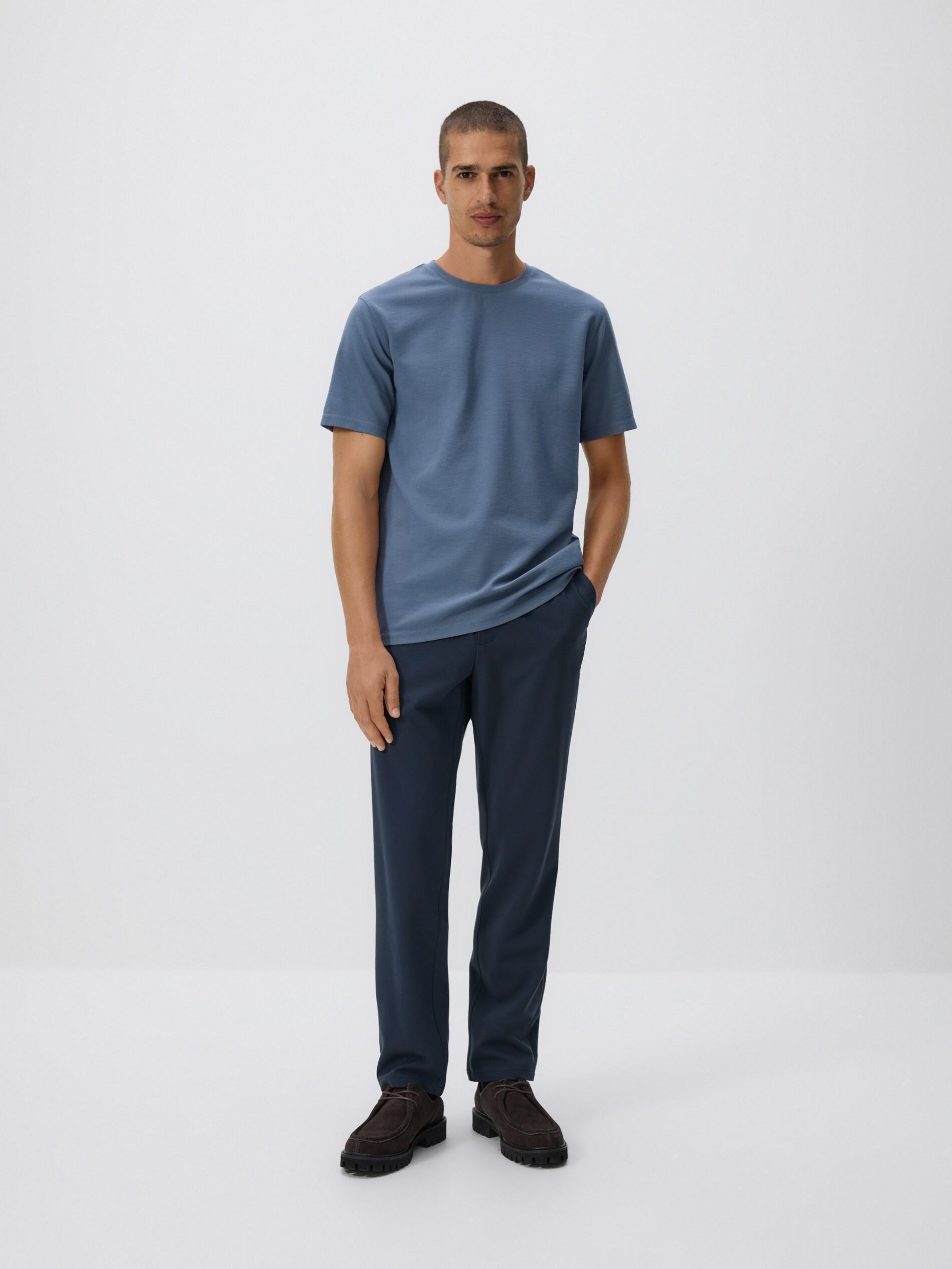 Blue Regular Fit T-Shirt With Appliqu&oslash;&pound;&Acirc;&copy;, Blue, large image number 0