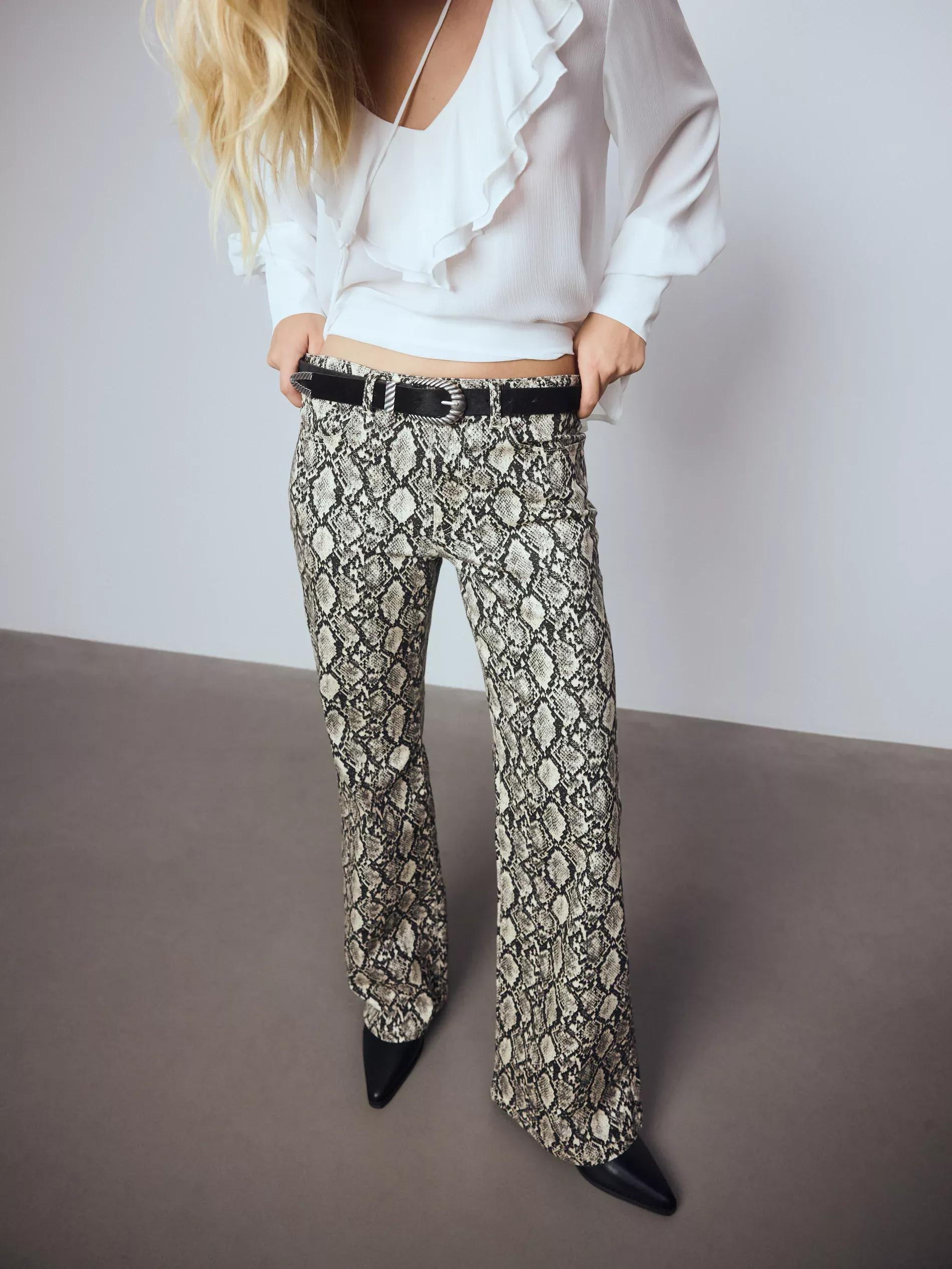 Black Leather belt with hair, , large image number 0