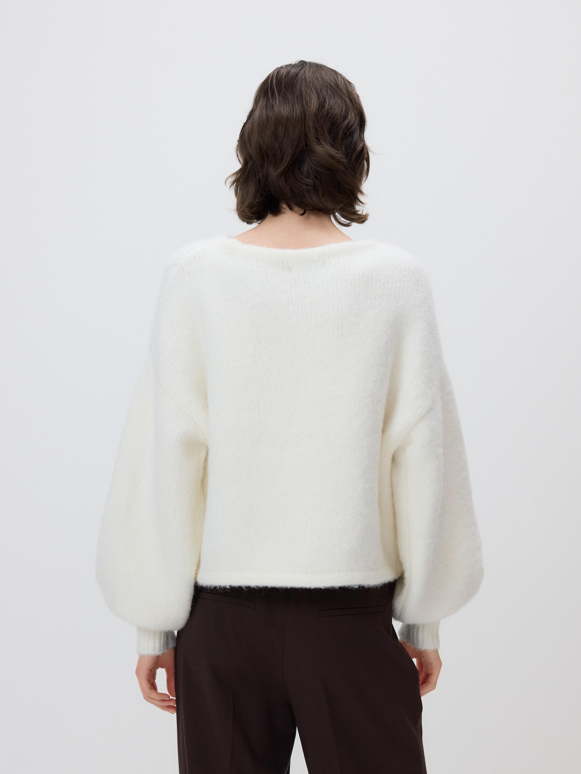 Cream Jumper With Floral Applique, Ivory, large image number 3