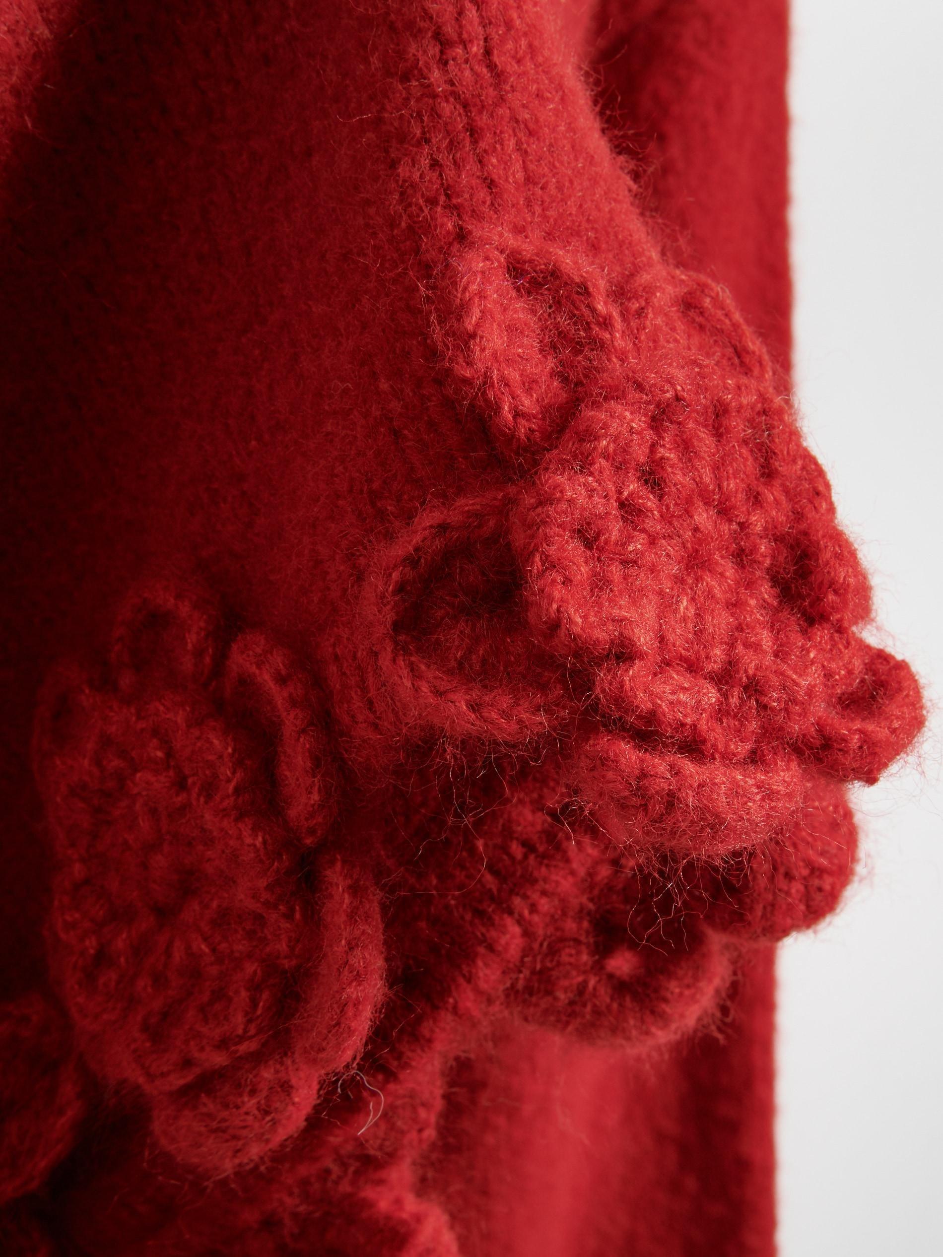 Red Jumper With Floral Applique, Red, large image number 5