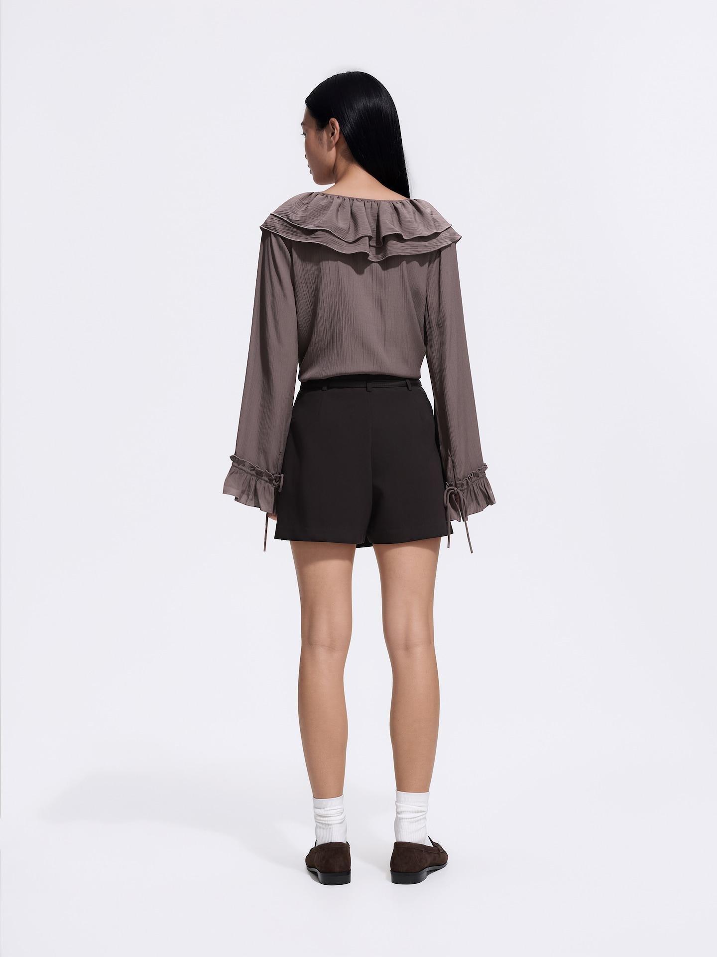 Brown Skort With Belt, Brown, large image number 3