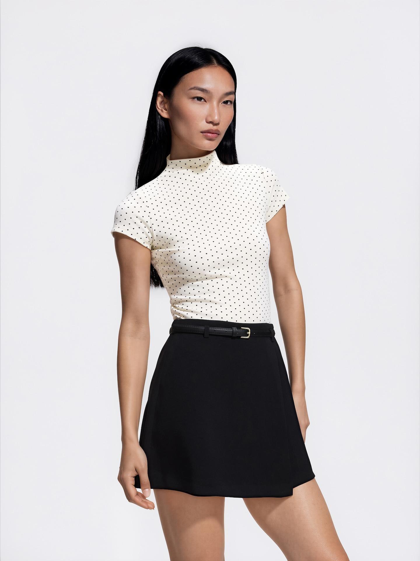 Black Skort With Belt, Black, medium
