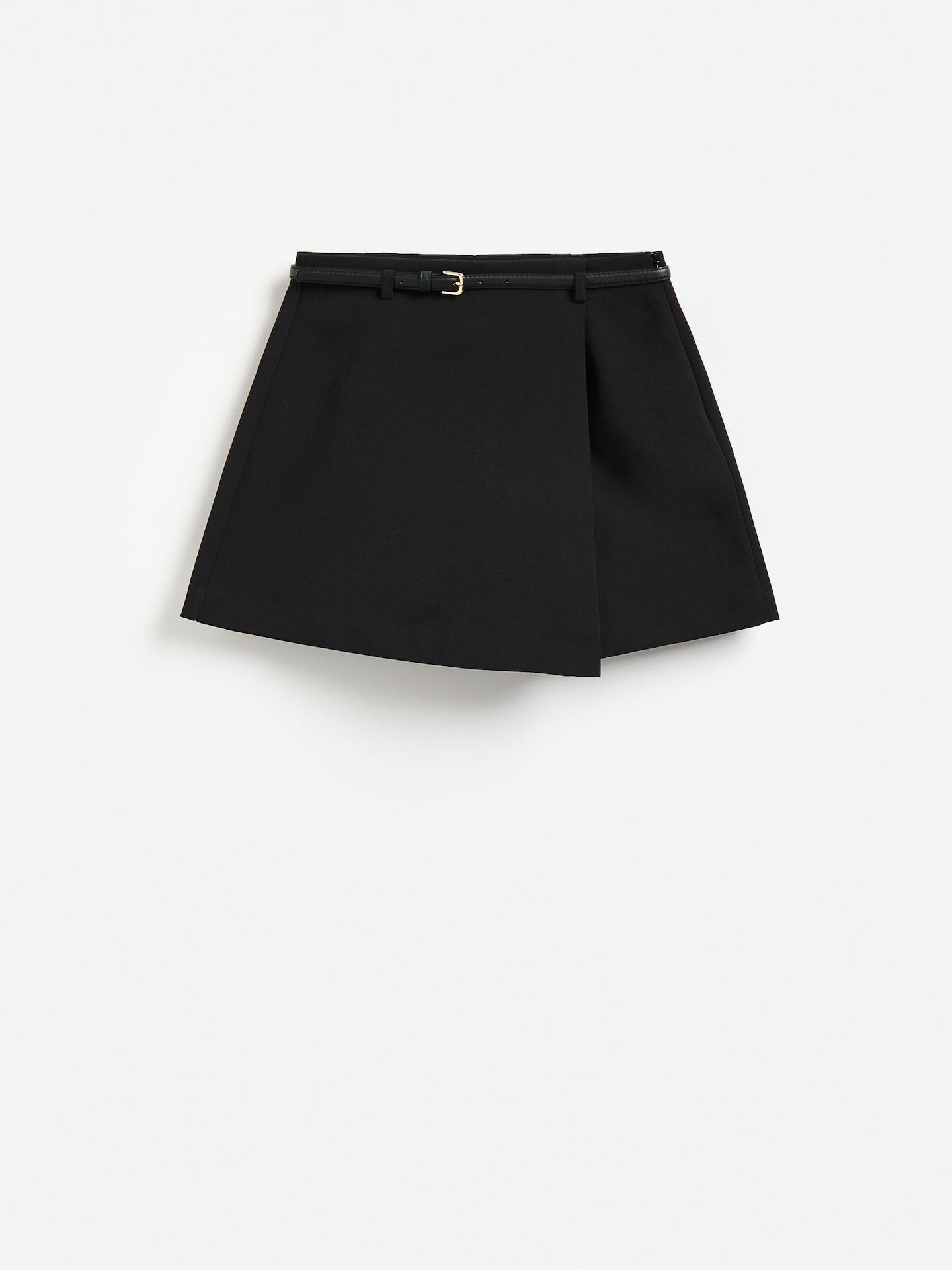 Black Skort With Belt, Black, large image number 4