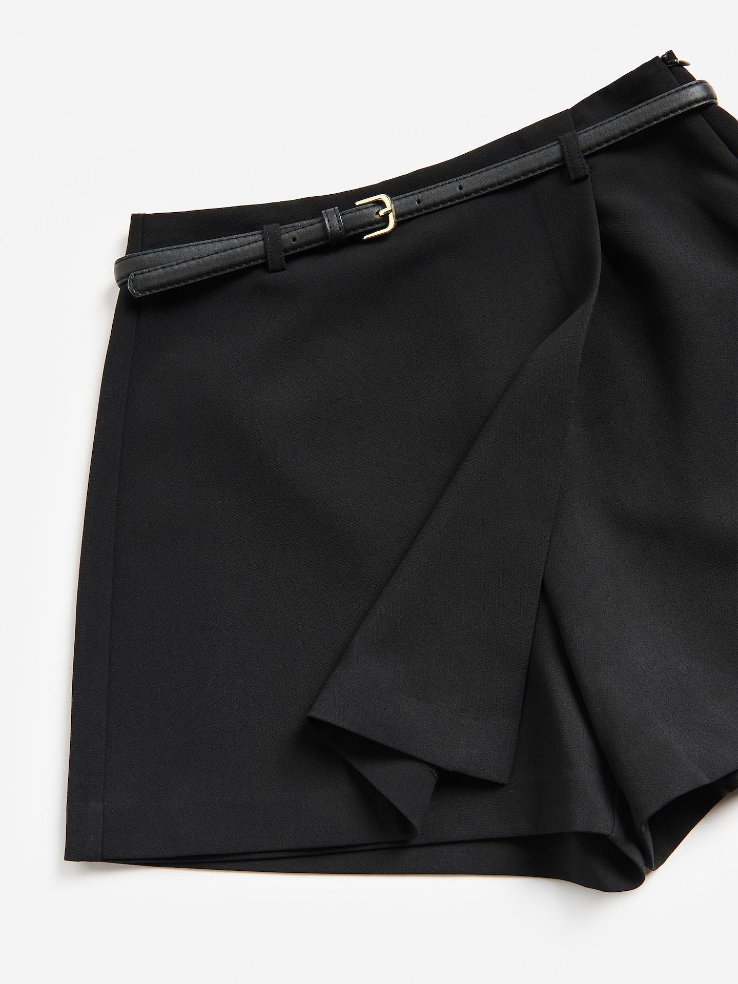 Black Skort With Belt, Black, large image number 5