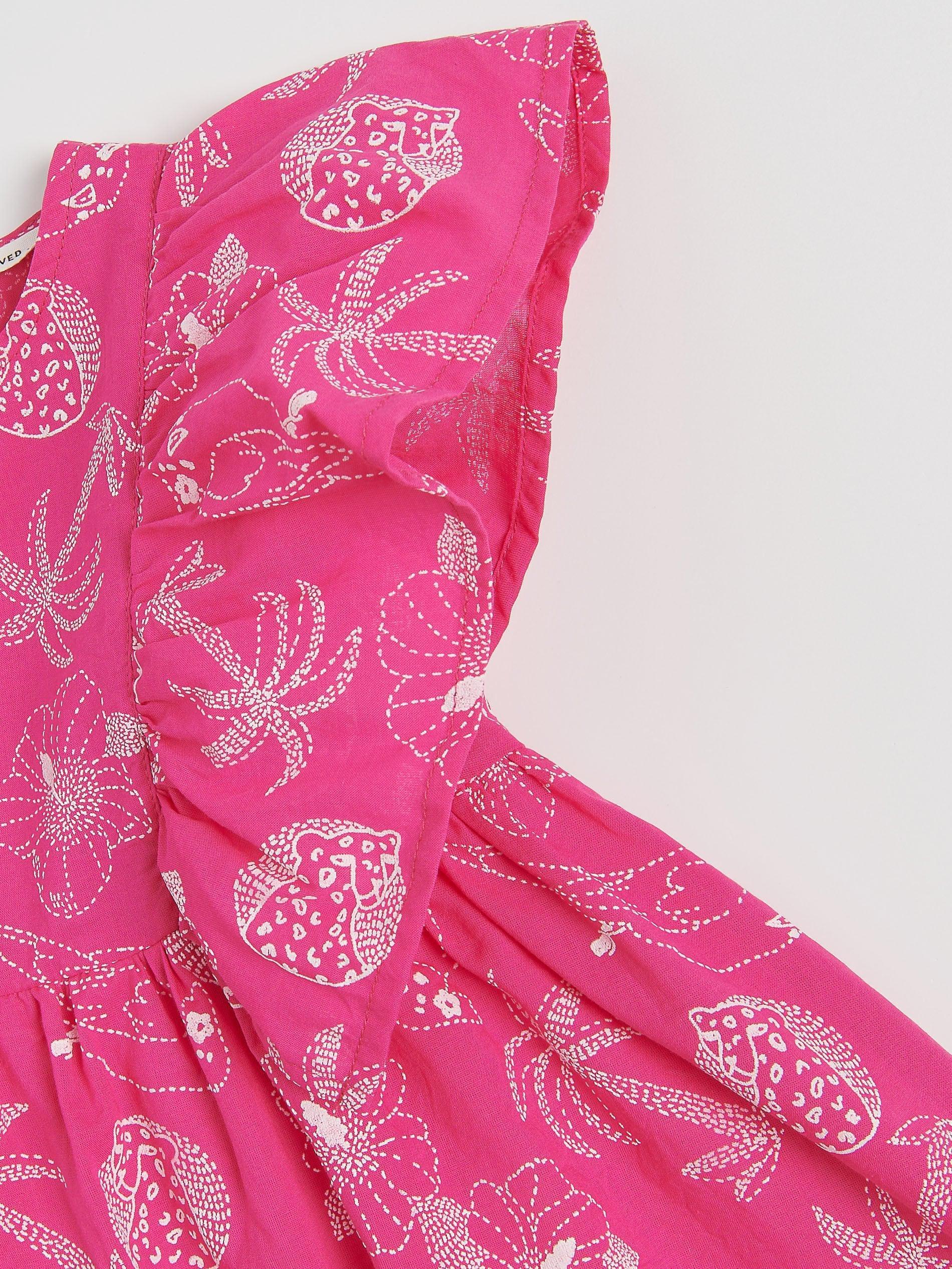 Fuchsia Patterned Dress, , large image number 1
