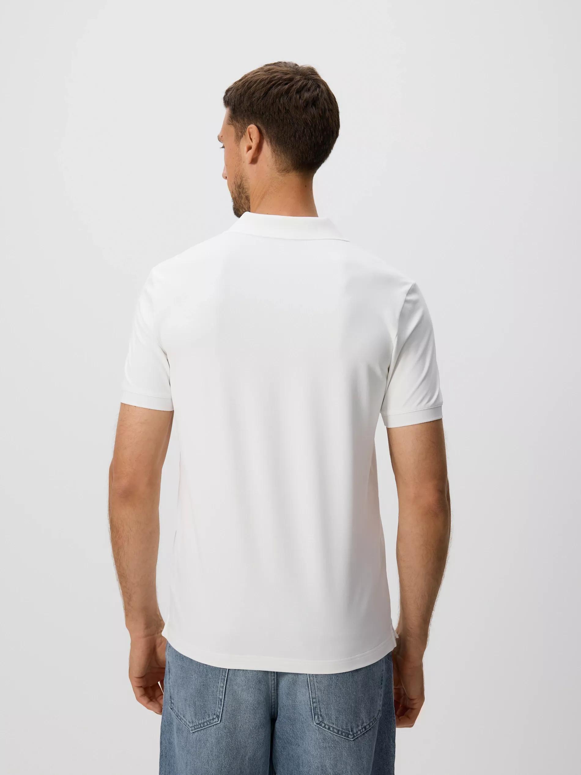 WHITE Mercerized cotton polo shirt, , large image number 1