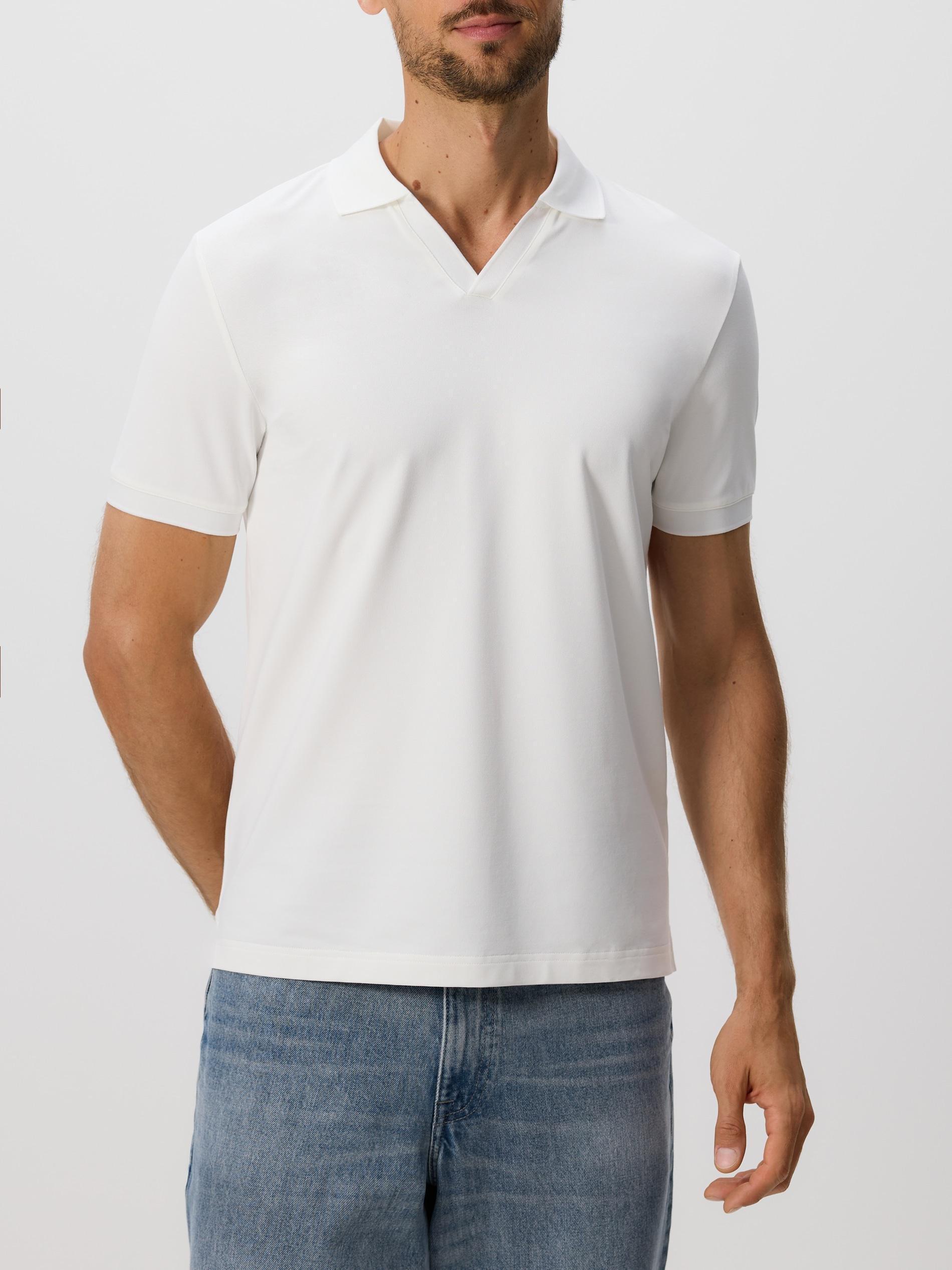 WHITE Mercerized cotton polo shirt, , large image number 4