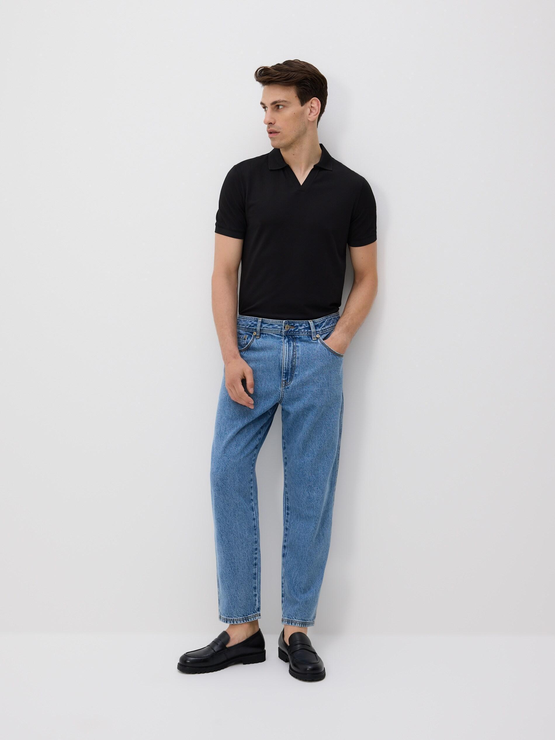 BLACK Mercerized cotton polo shirt, Black, medium