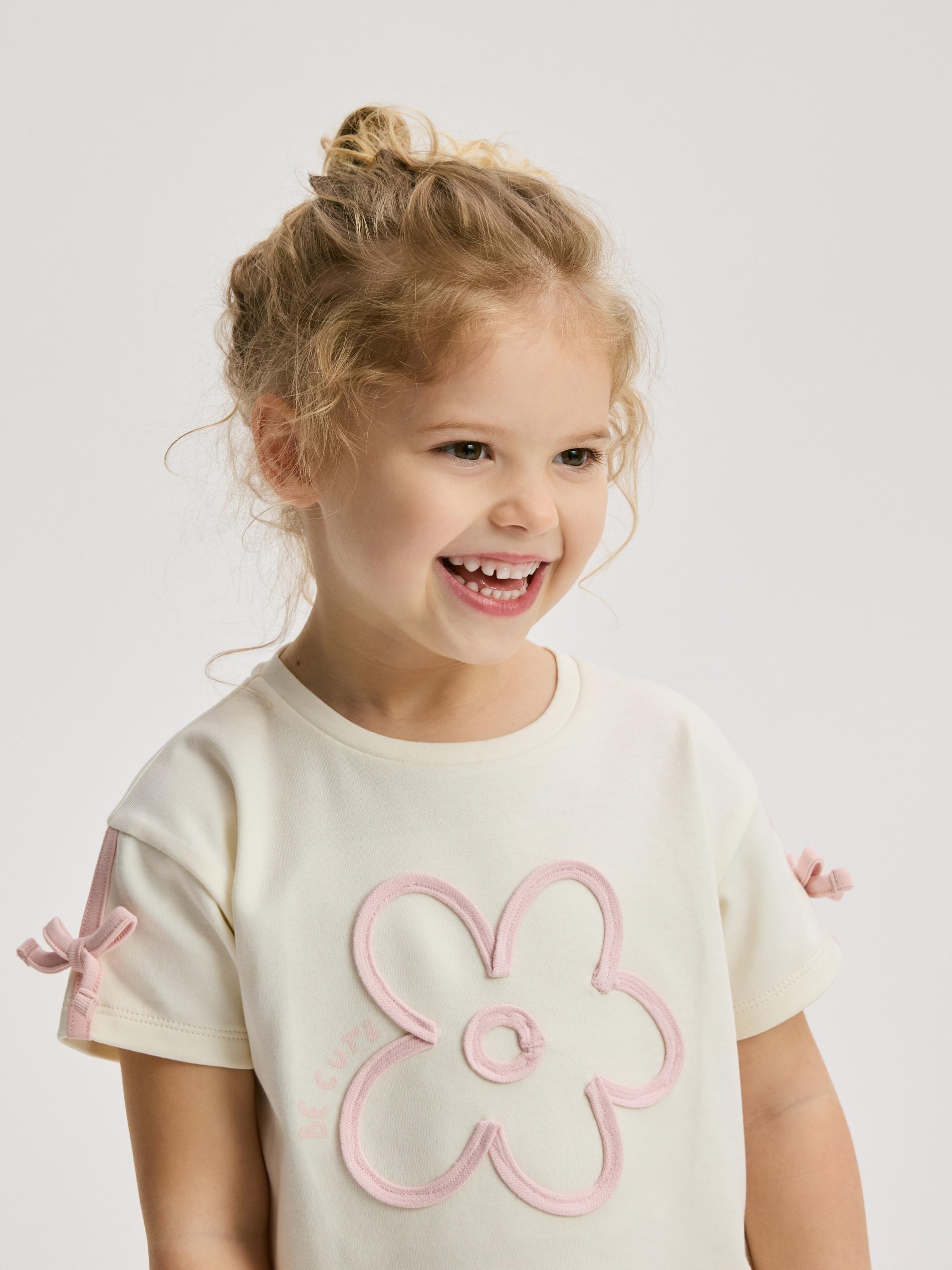 Cream Cotton Set With Appplique, Ivory, large image number 1