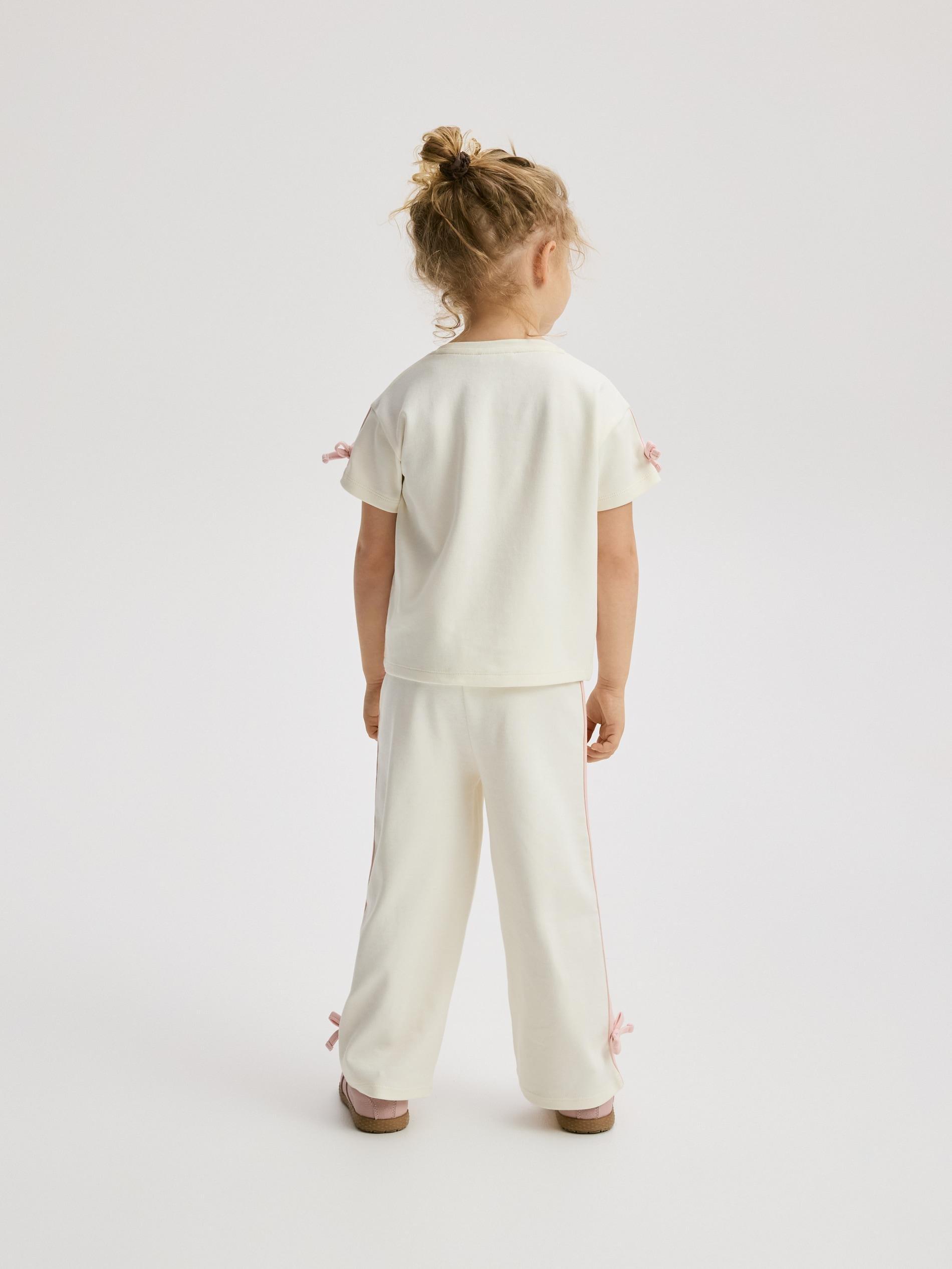 Cream Cotton Set With Appplique, Ivory, large image number 3