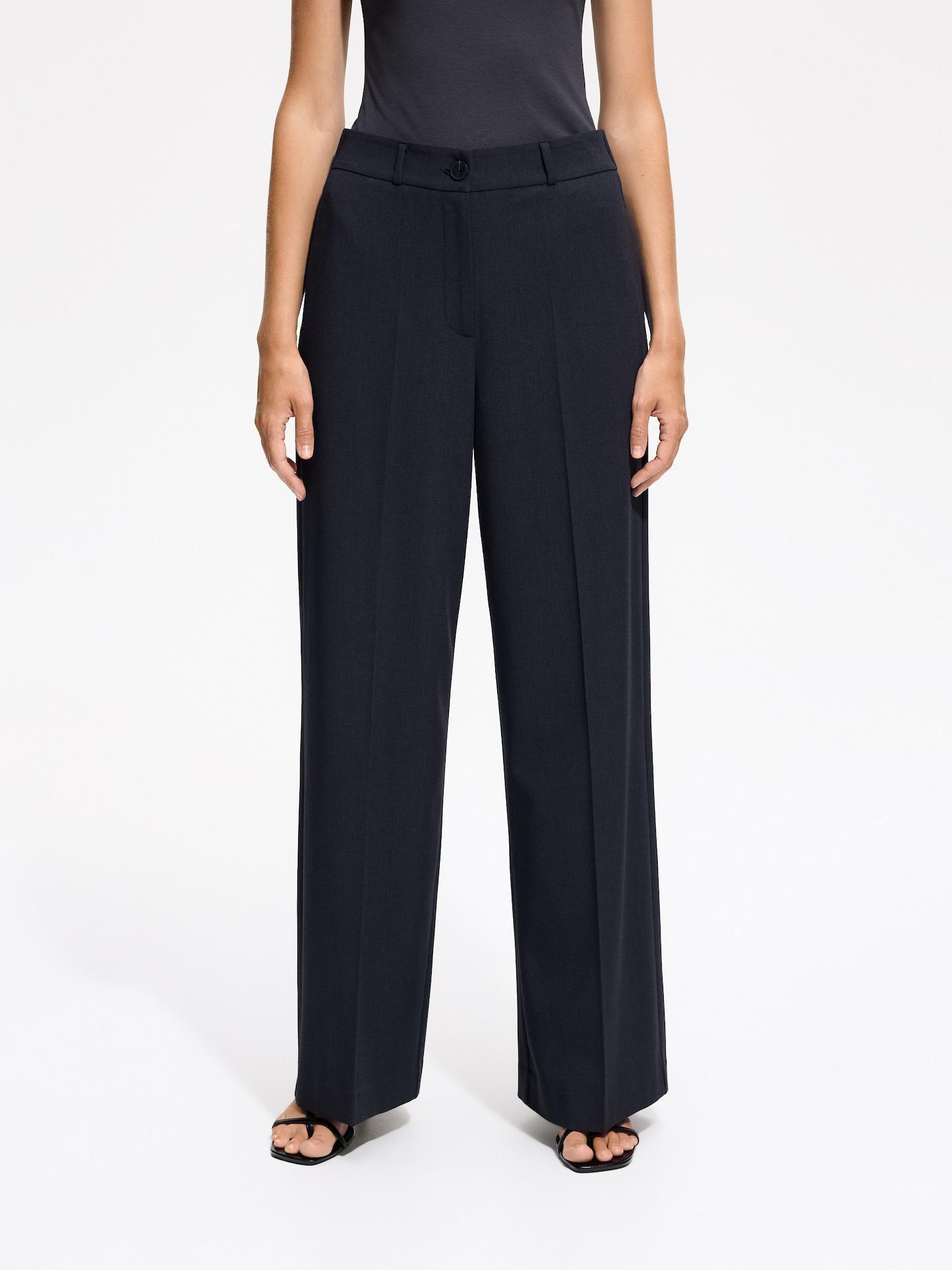 Blue Trousers With Pressed Crease, Navy, large image number 1