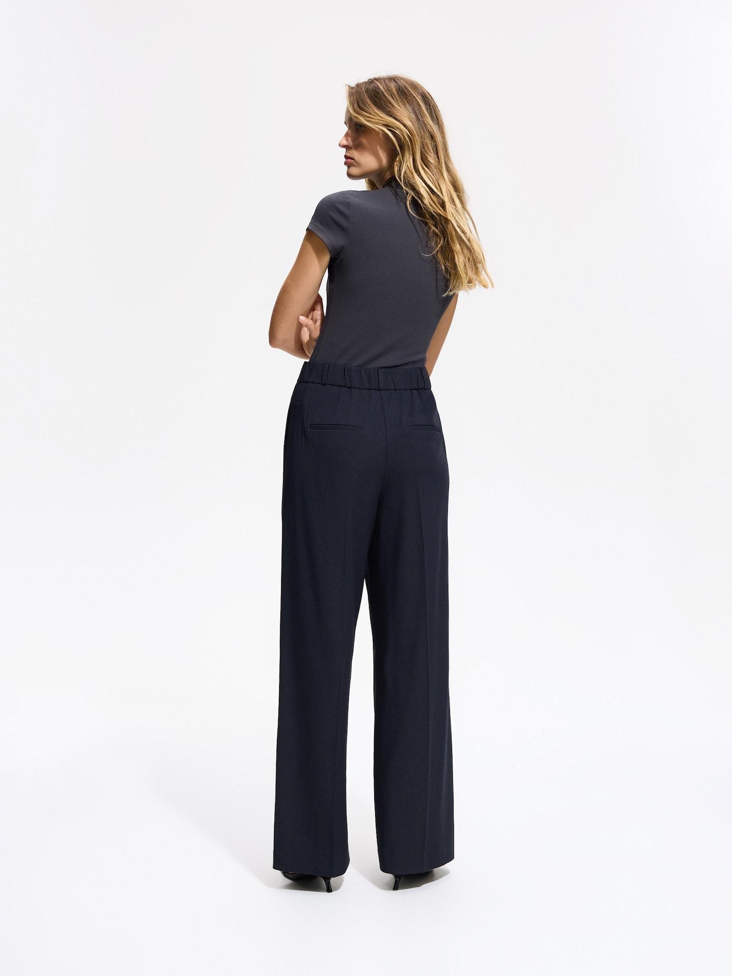 Blue Trousers With Pressed Crease, Navy, large image number 3