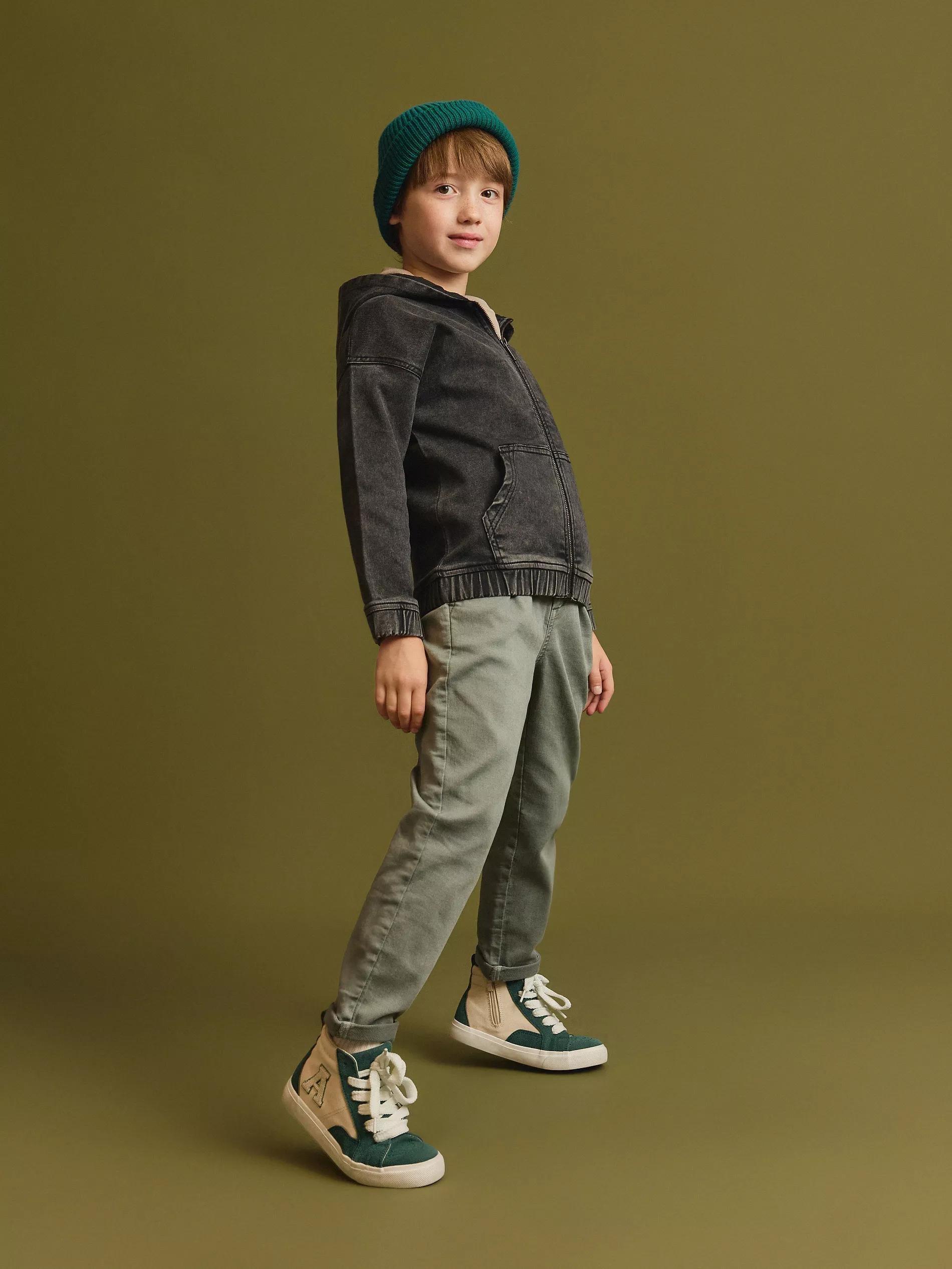 Black Denim Sweatshirt, Black, large image number 1