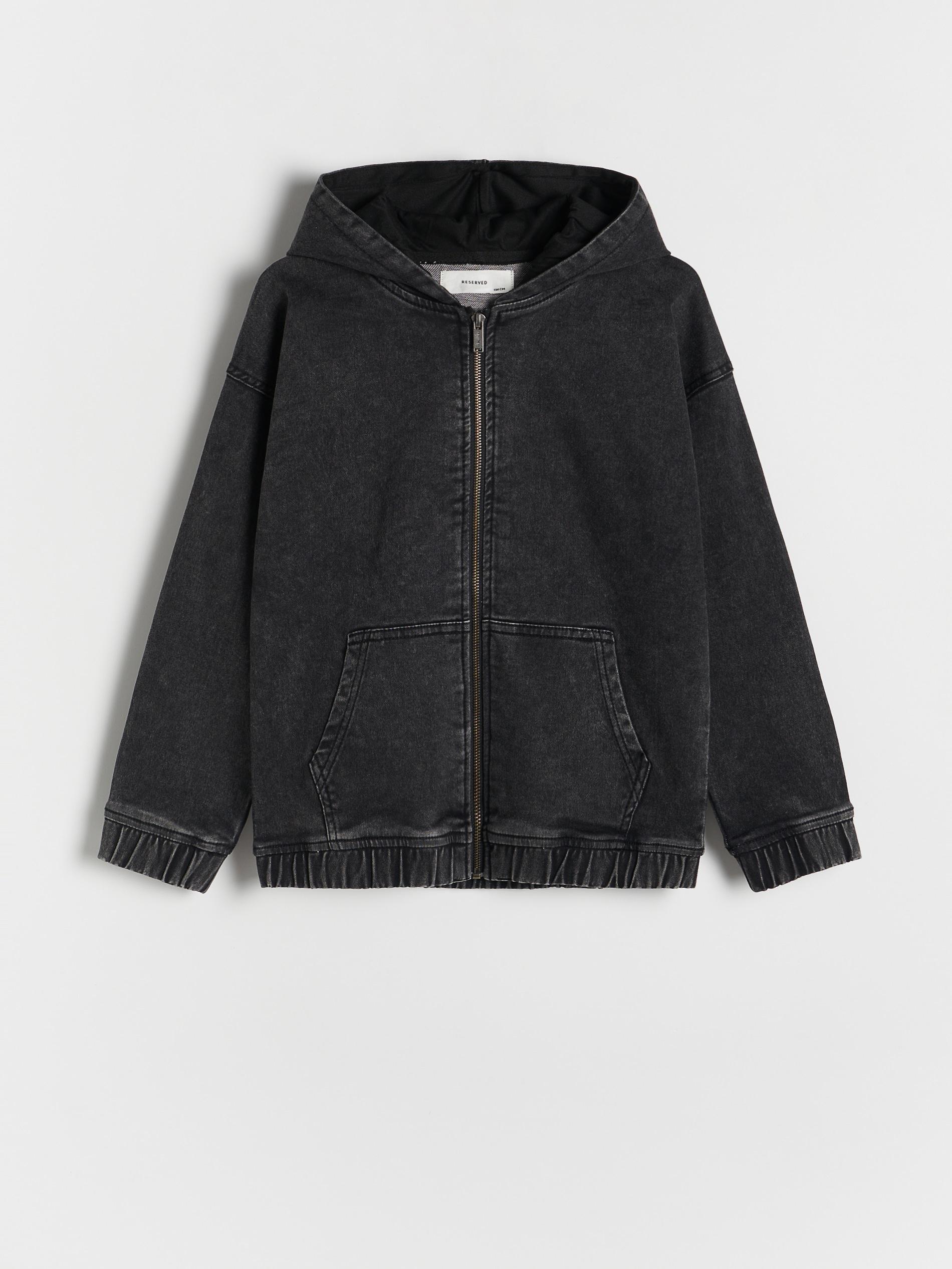 Black Denim Sweatshirt, Black, large image number 2