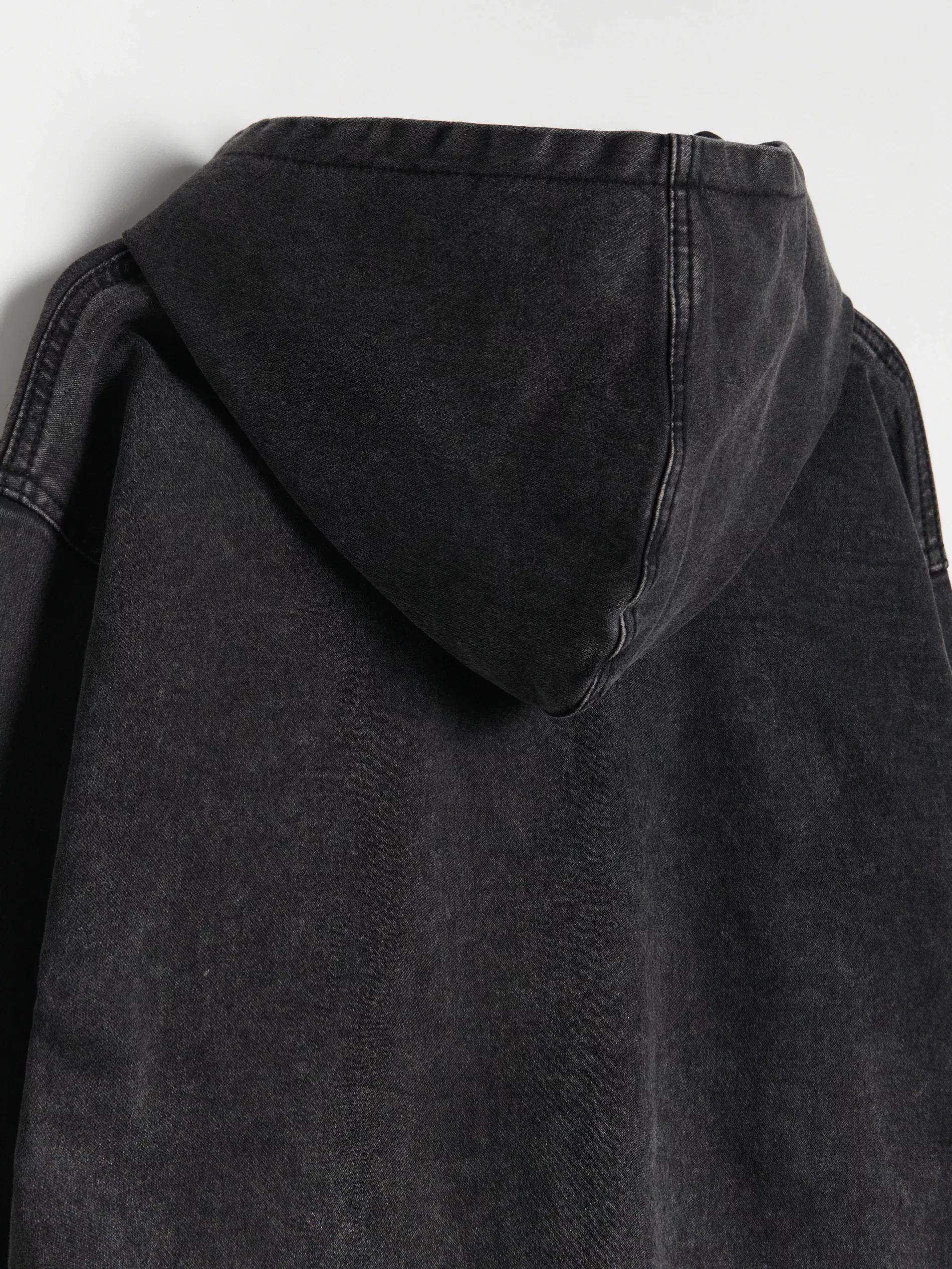 Black Denim Sweatshirt, Black, large image number 4