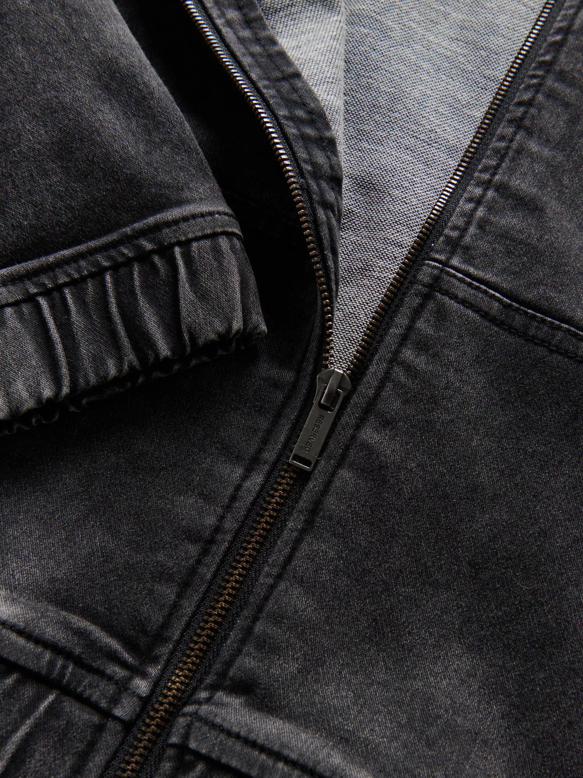 Black Denim Sweatshirt, Black, large image number 5