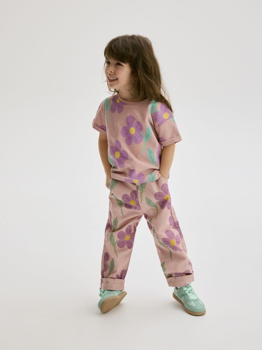 Purple Printed Cotton T-Shirt, , large image number 1