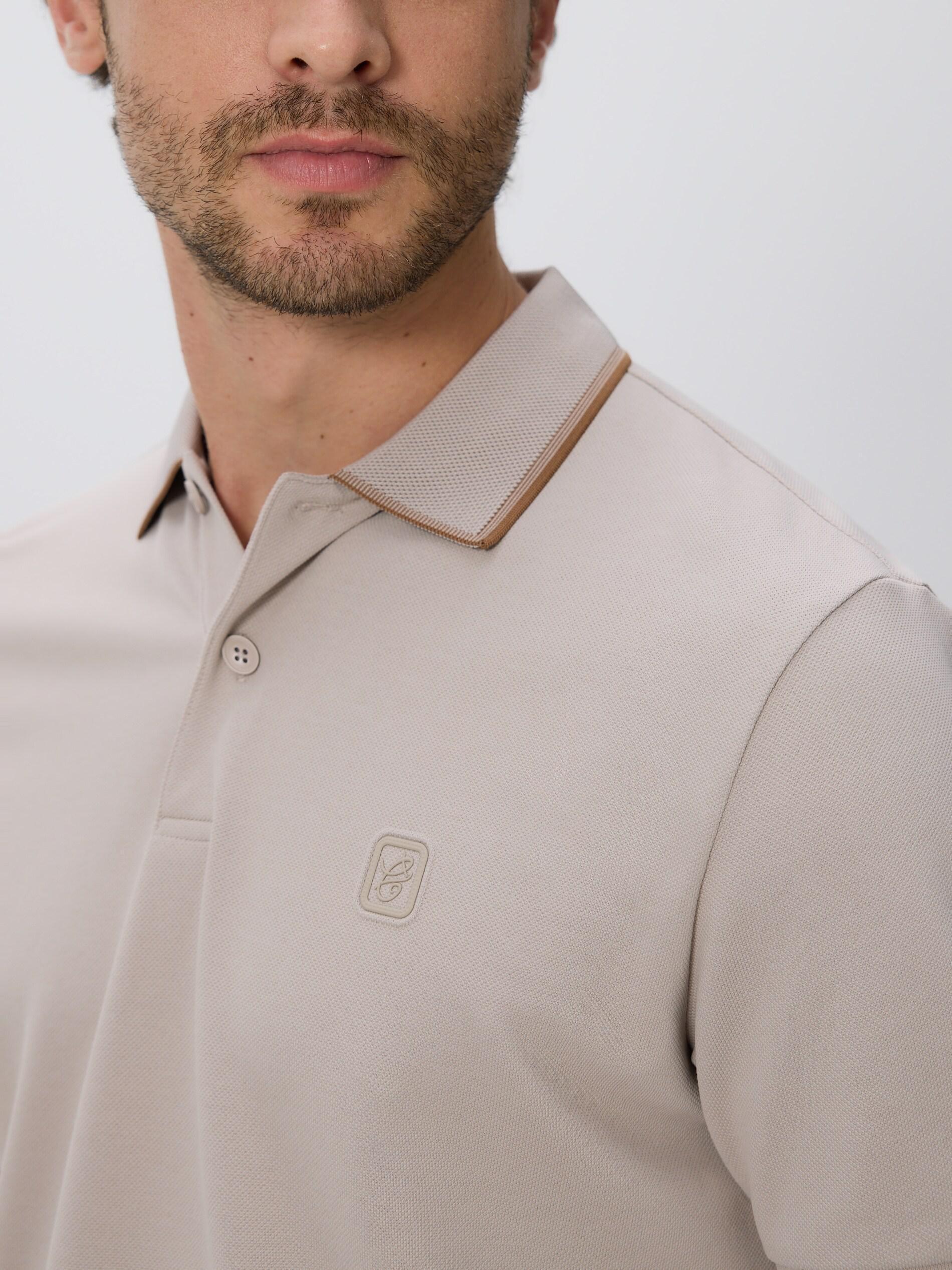 BEIGE Mercerized cotton polo shirt, Beige, medium