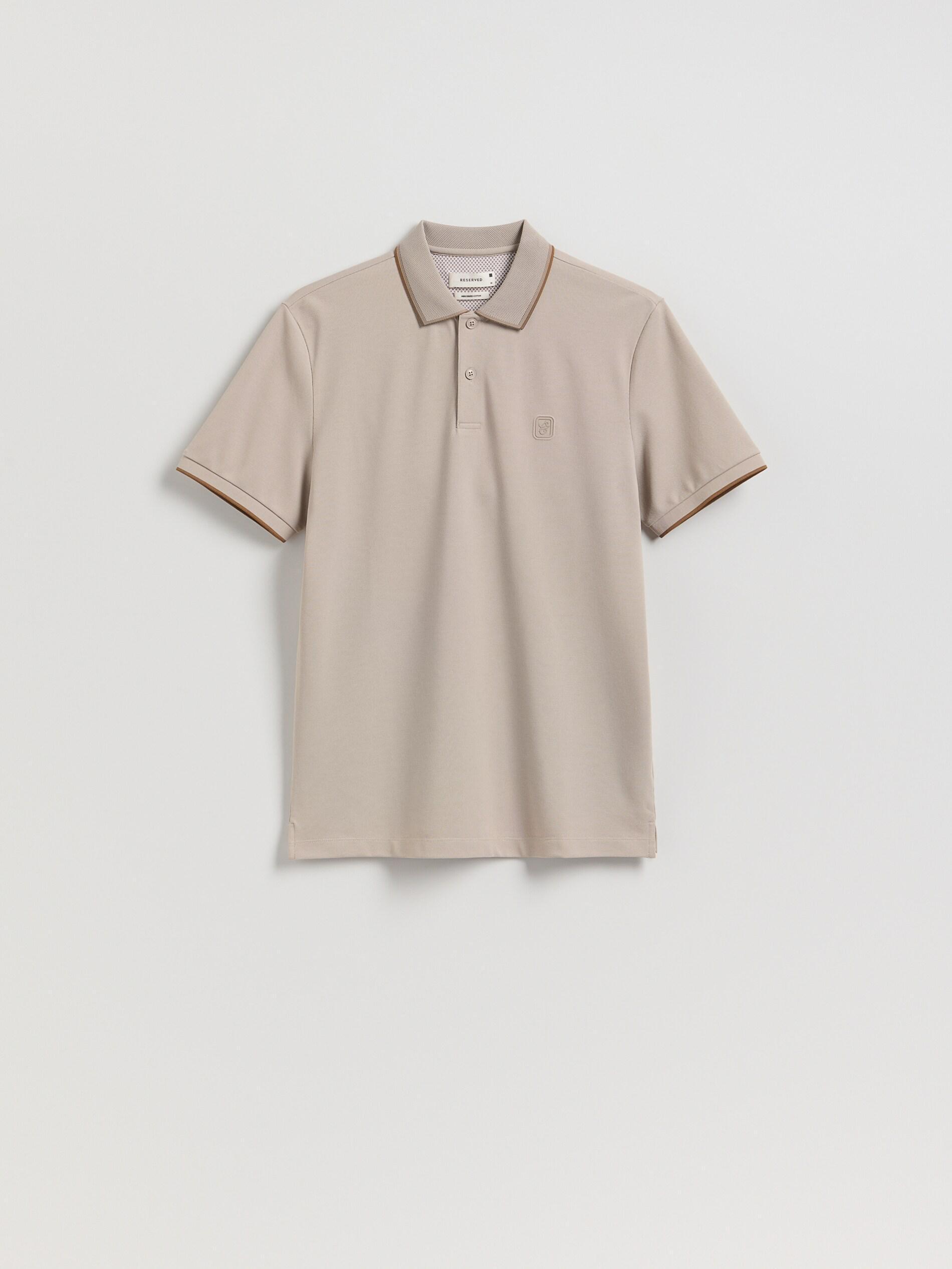 BEIGE Mercerized cotton polo shirt, Beige, large image number 3