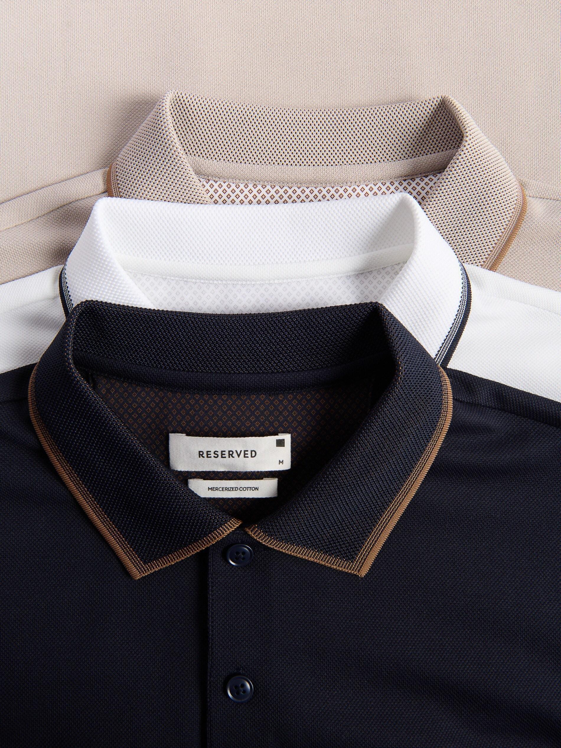 NAVY Mercerized cotton polo shirt, Navy, large image number 5