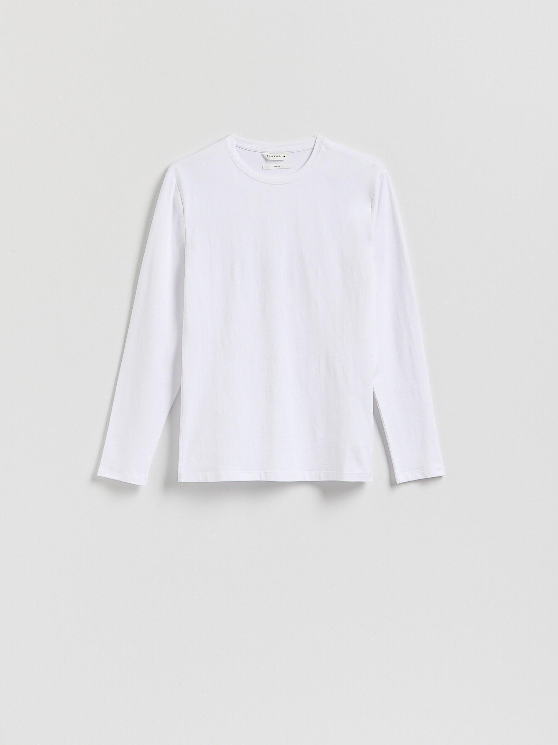 White Long Sleeve Cotton T-Shirt, White, large image number 4
