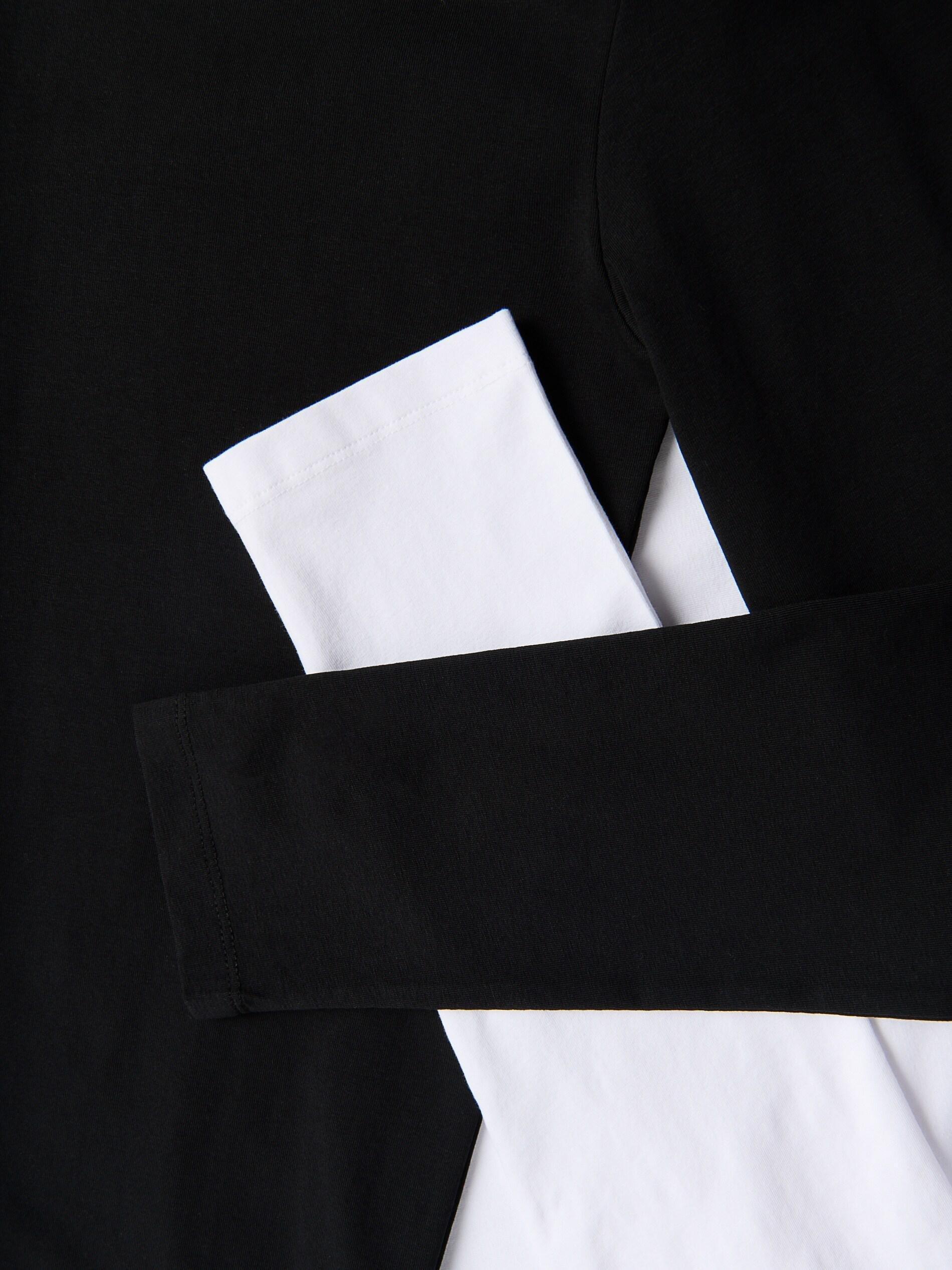 White Long Sleeve Cotton T-Shirt, White, large image number 5
