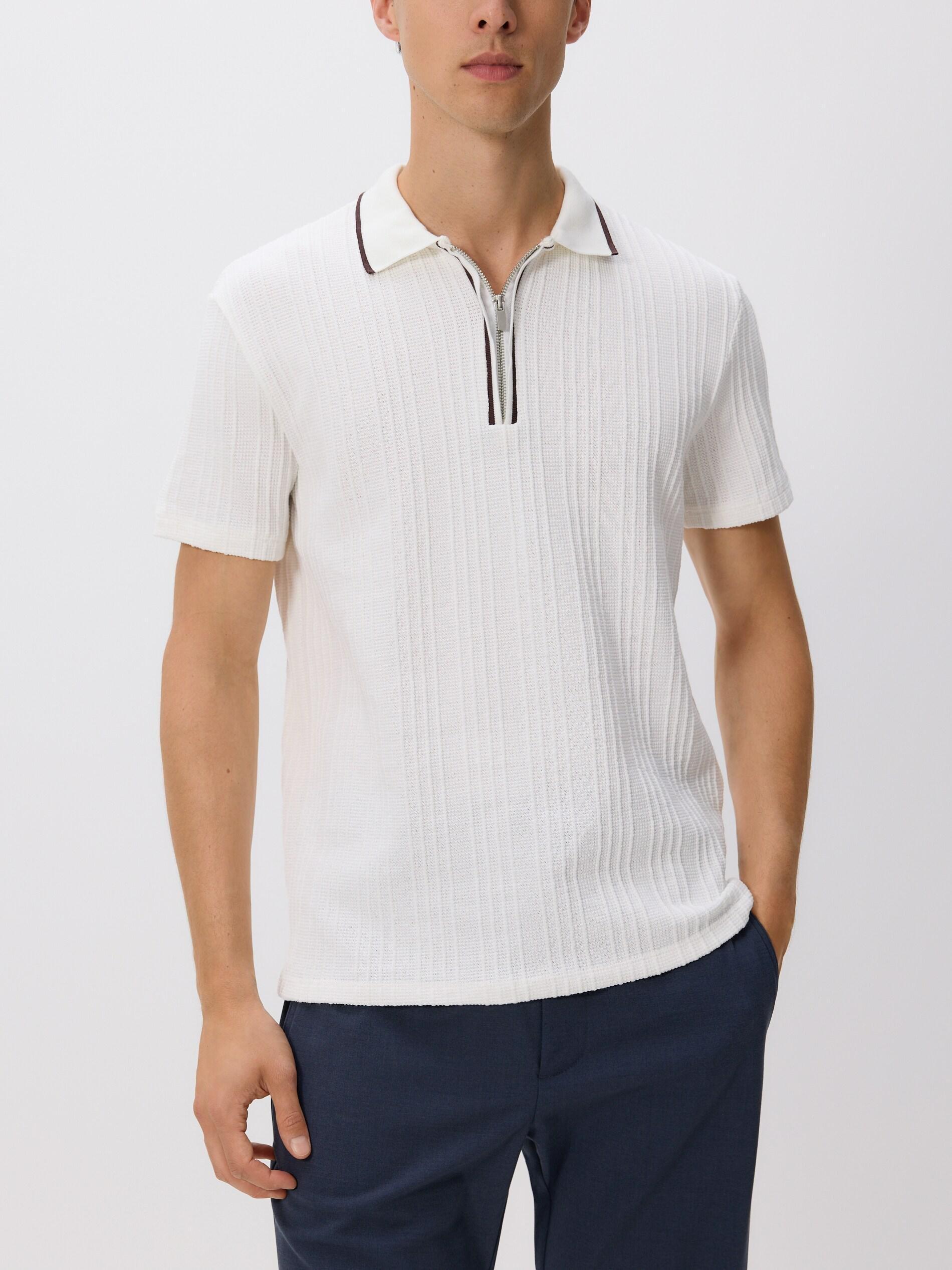 CREAM Regular fit structural polo shirt, Ivory, large image number 0