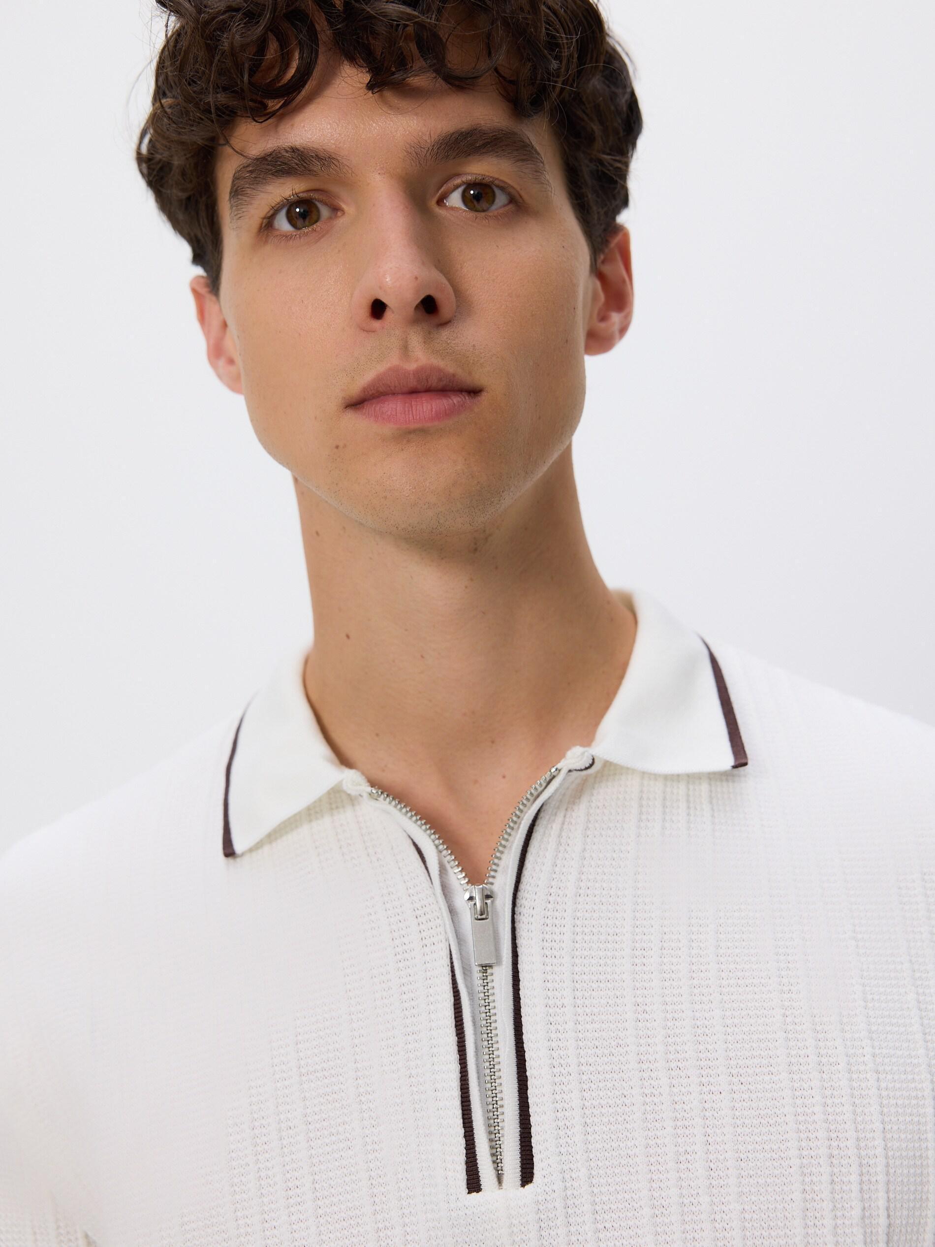 CREAM Regular fit structural polo shirt, Ivory, large image number 2