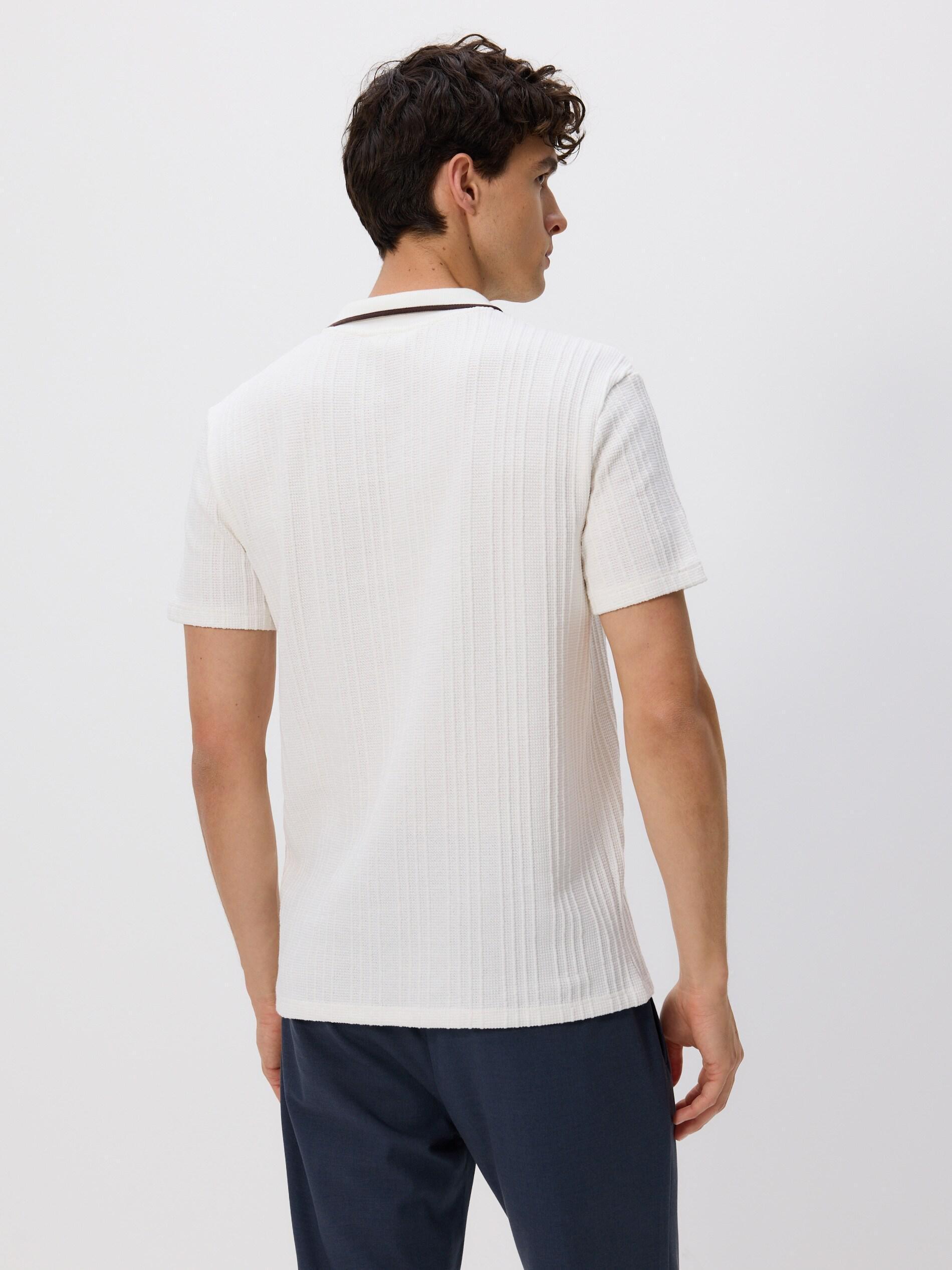 CREAM Regular fit structural polo shirt, Ivory, large image number 3