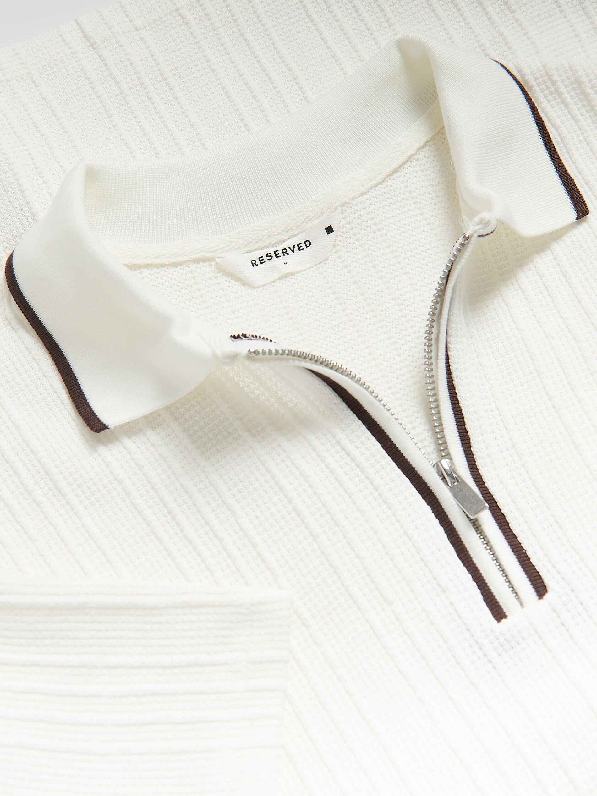 CREAM Regular fit structural polo shirt, Ivory, large image number 5