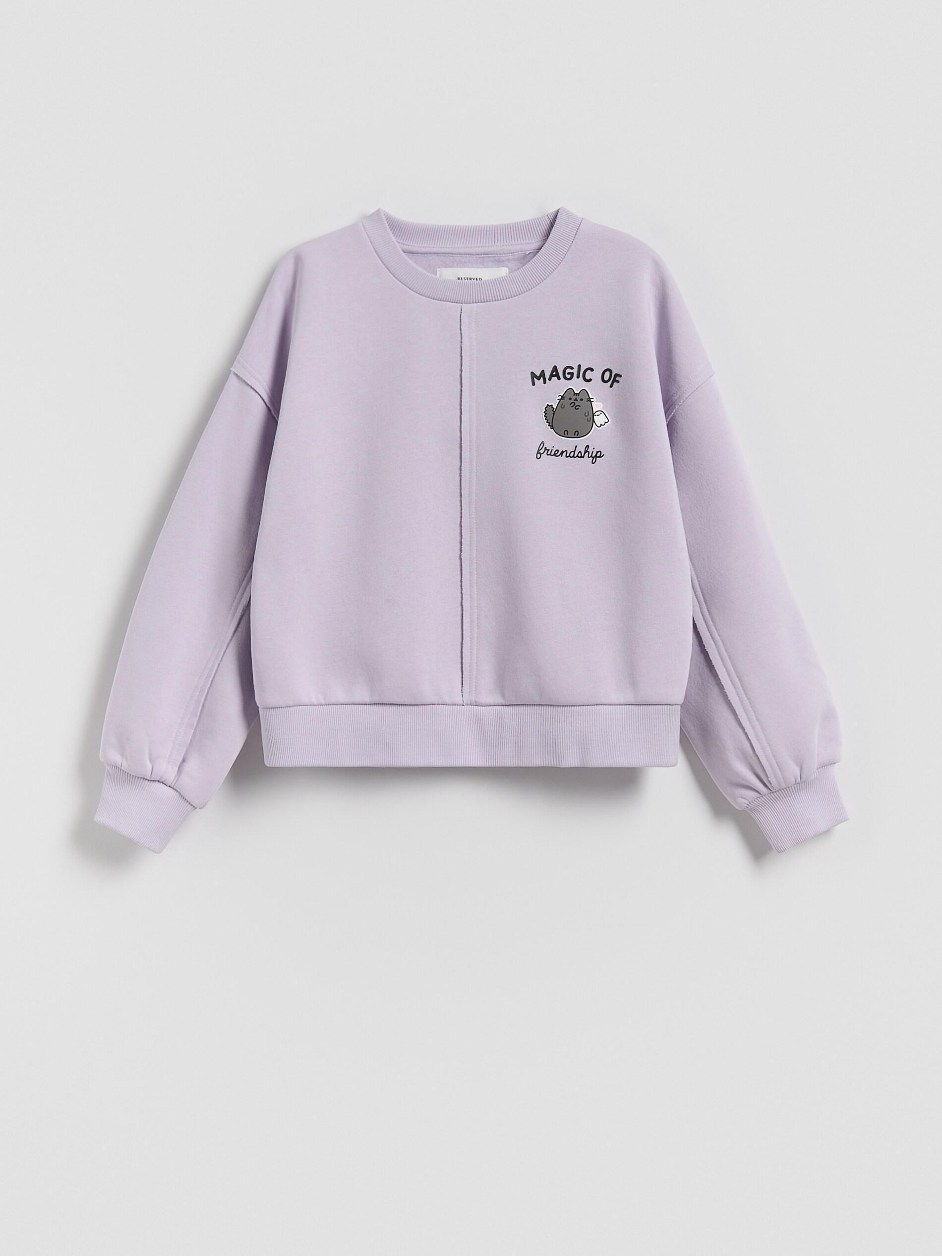 Purple Pusheen Sweatshirt, Kids Girls, Purple, large image number 0