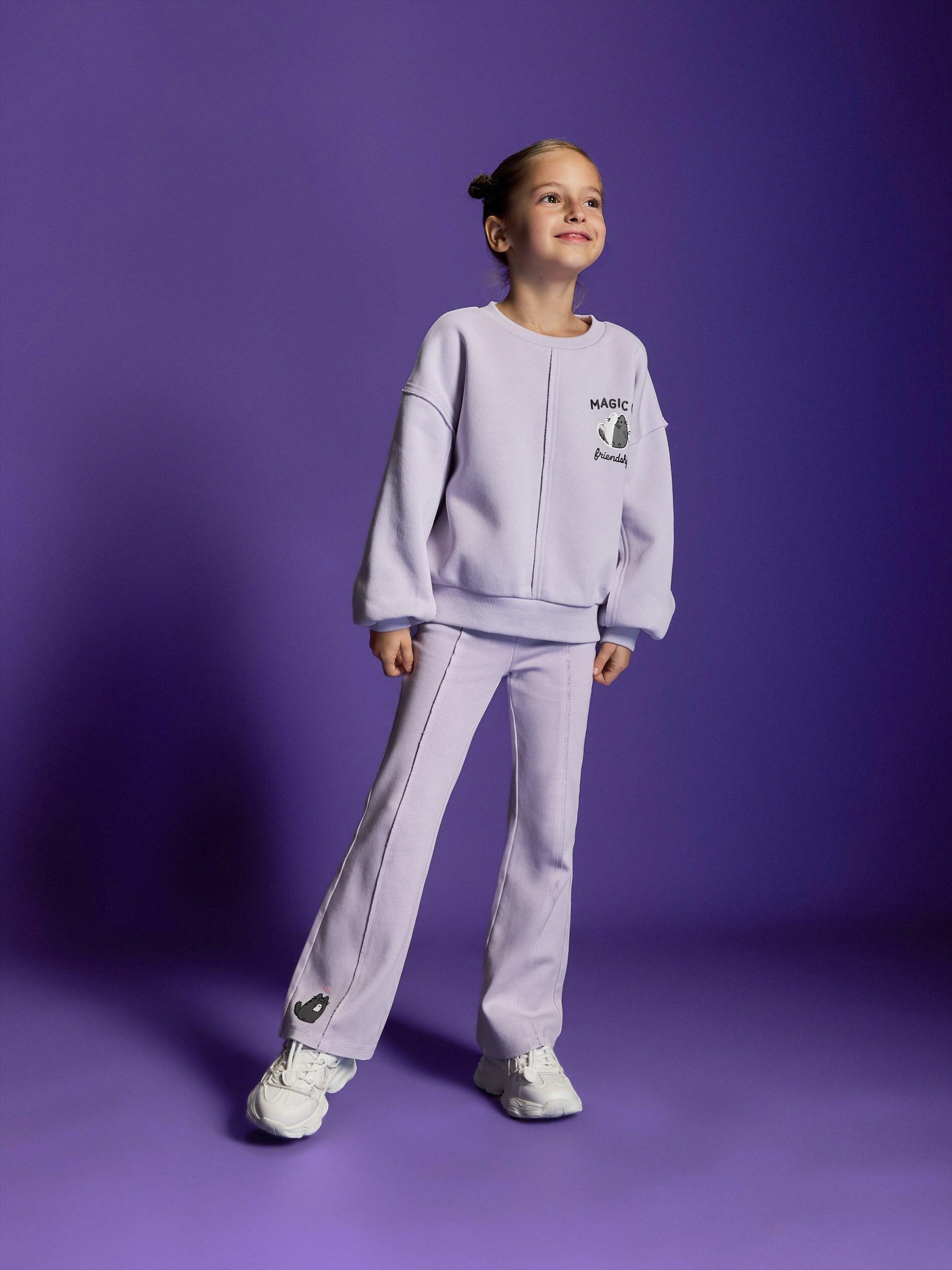 Purple Pusheen Sweatshirt, Kids Girls, Purple, large image number 2
