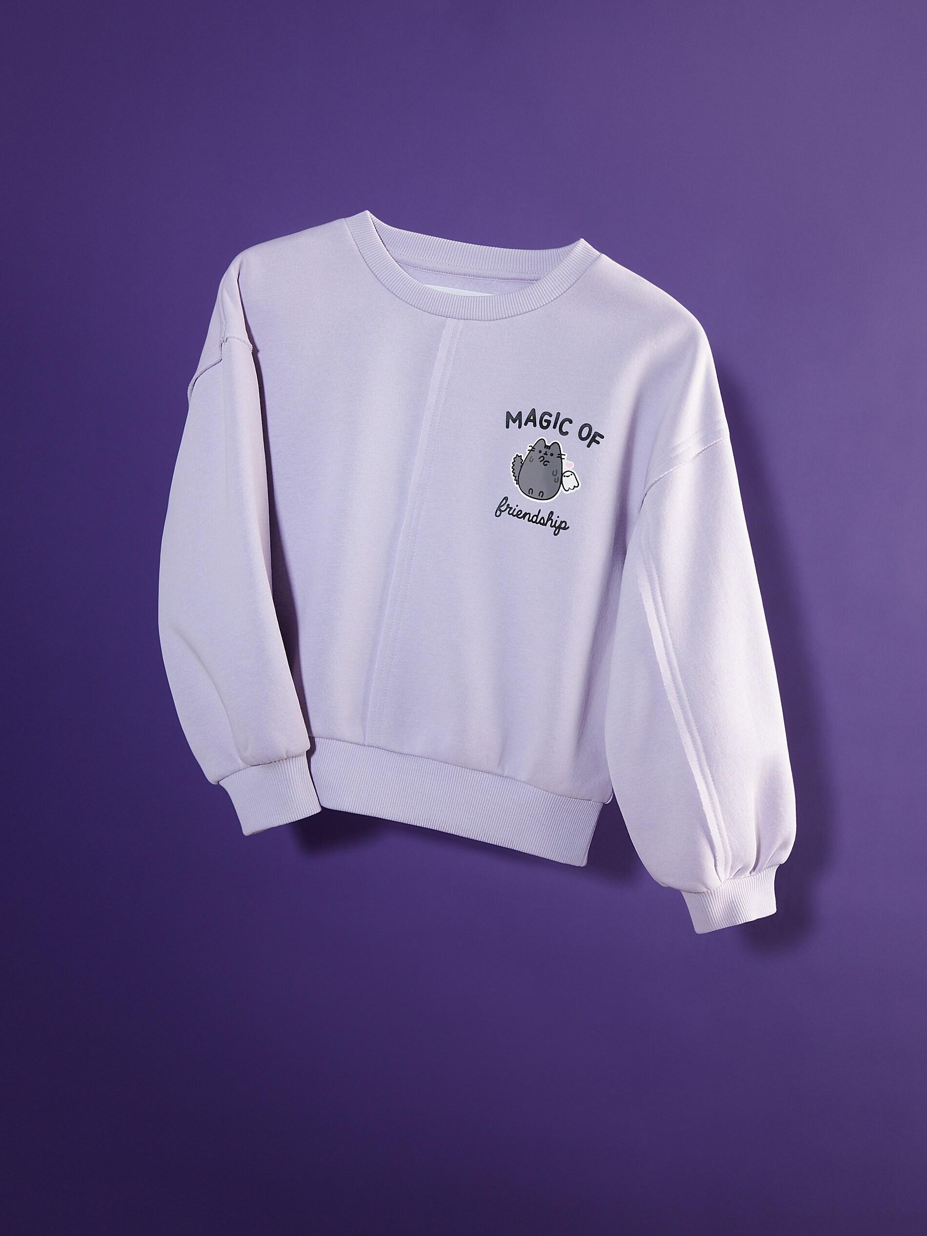 Purple Pusheen Sweatshirt, Kids Girls, Purple, large image number 4